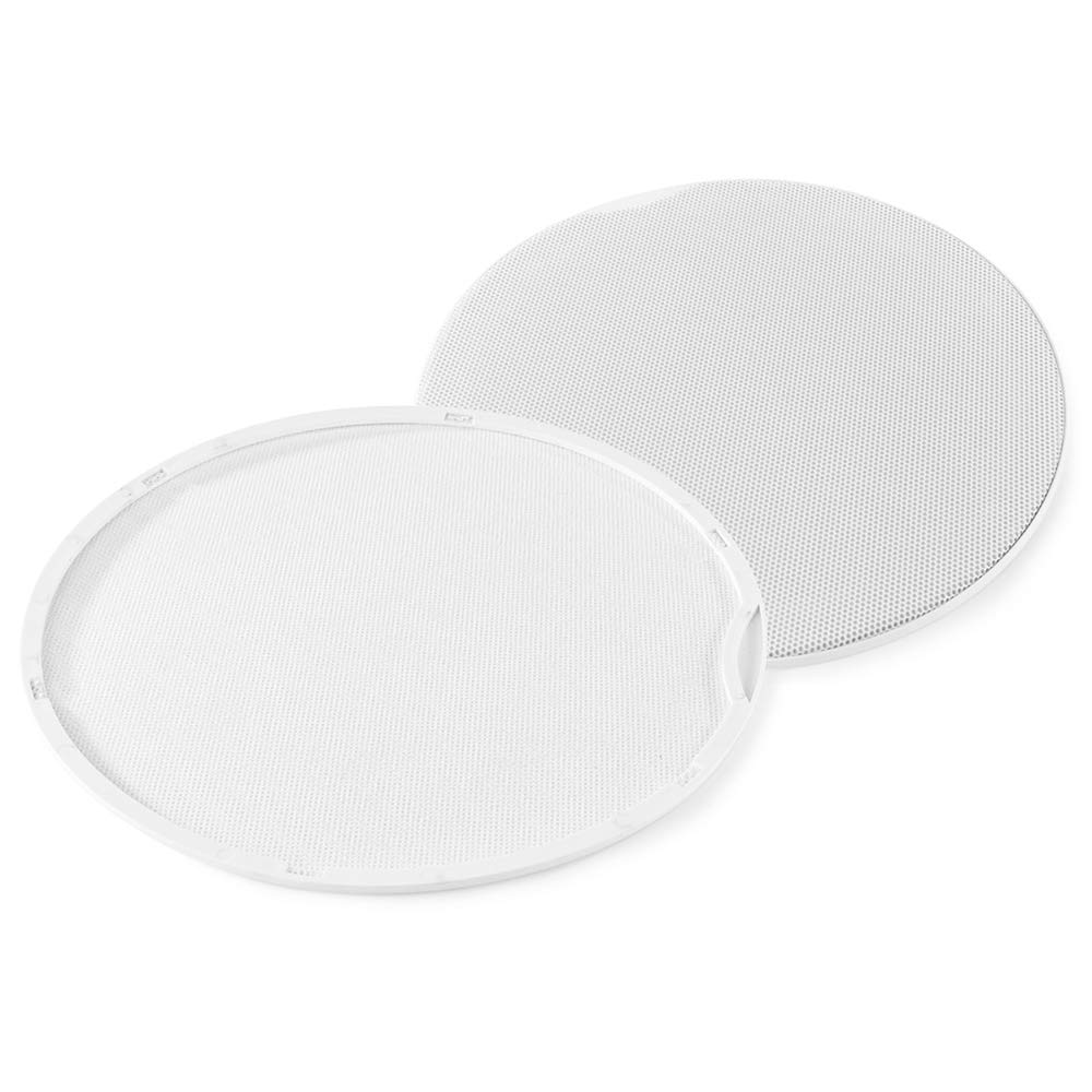 Power Dynamics FCS8 8 Inch Ceiling Speakers Set of 6 - Flush Mount Low Profile 2-Way Coaxial Speakers 960W Max 100V/8 Ohm - Perfect for Shop, Restaurant, Office, and Commercial Audio Installation (White) - Ideal for Background Music and PA Systems