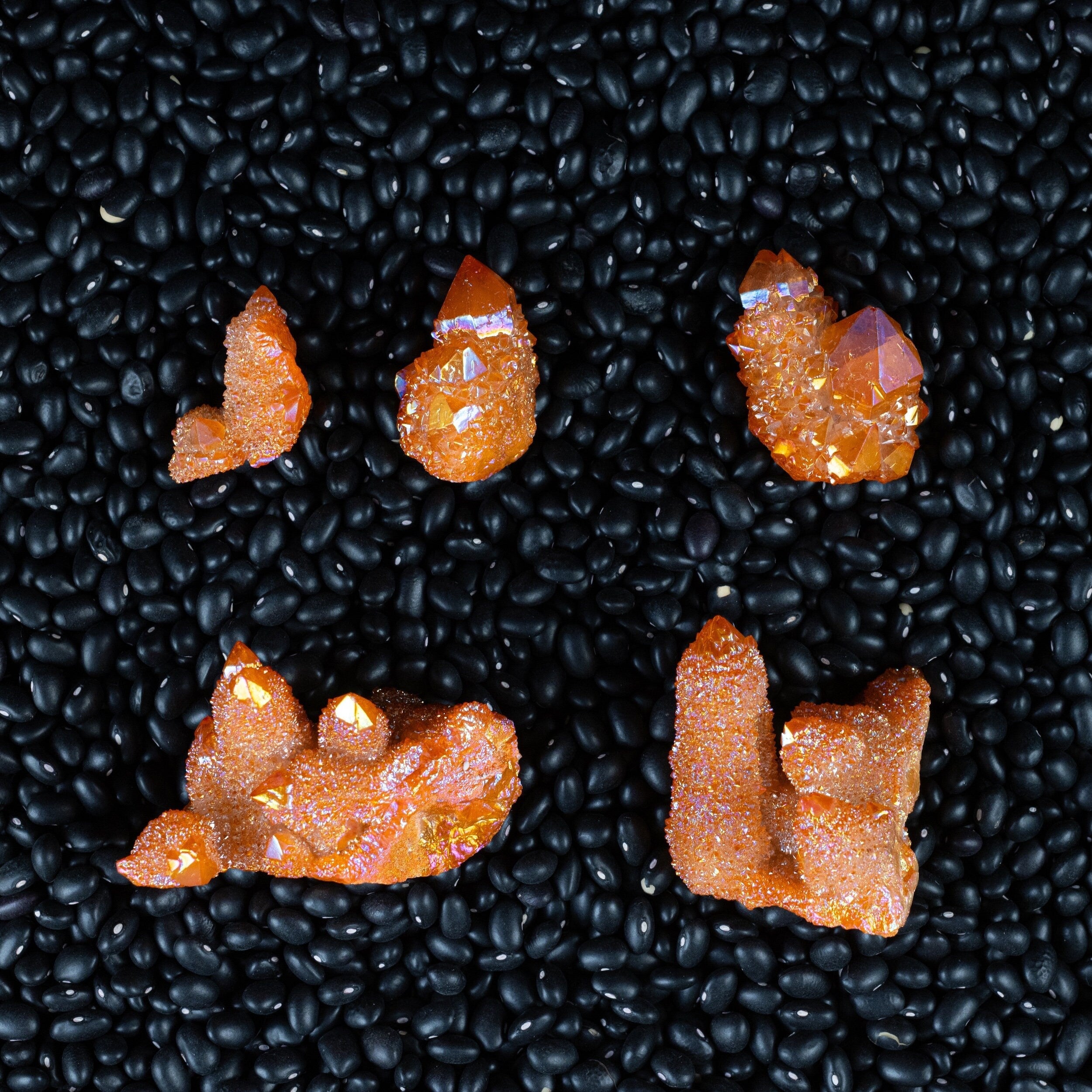 Orange Tangerine Aura Quartz Crystal Cluster - Natural Rainbow Spirit Quartz for Healing, Meditation & Home Decor (E2136) | Perfect for Crystal Grids, Reiki Energy Work & Spiritual Gifts