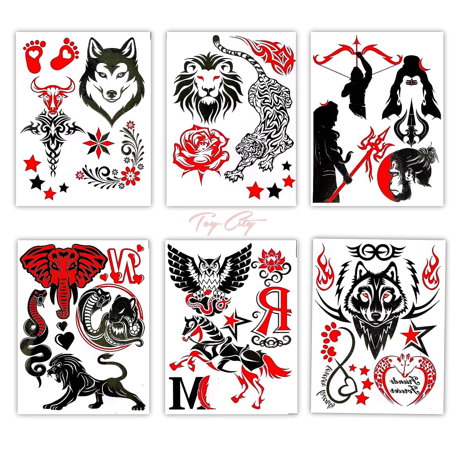 Waterproof Temporary Tattoo Stickers - Long Lasting Fake Body Art for Adults & Kids - Perfect for Parties, Halloween, Cosplay & Festivals