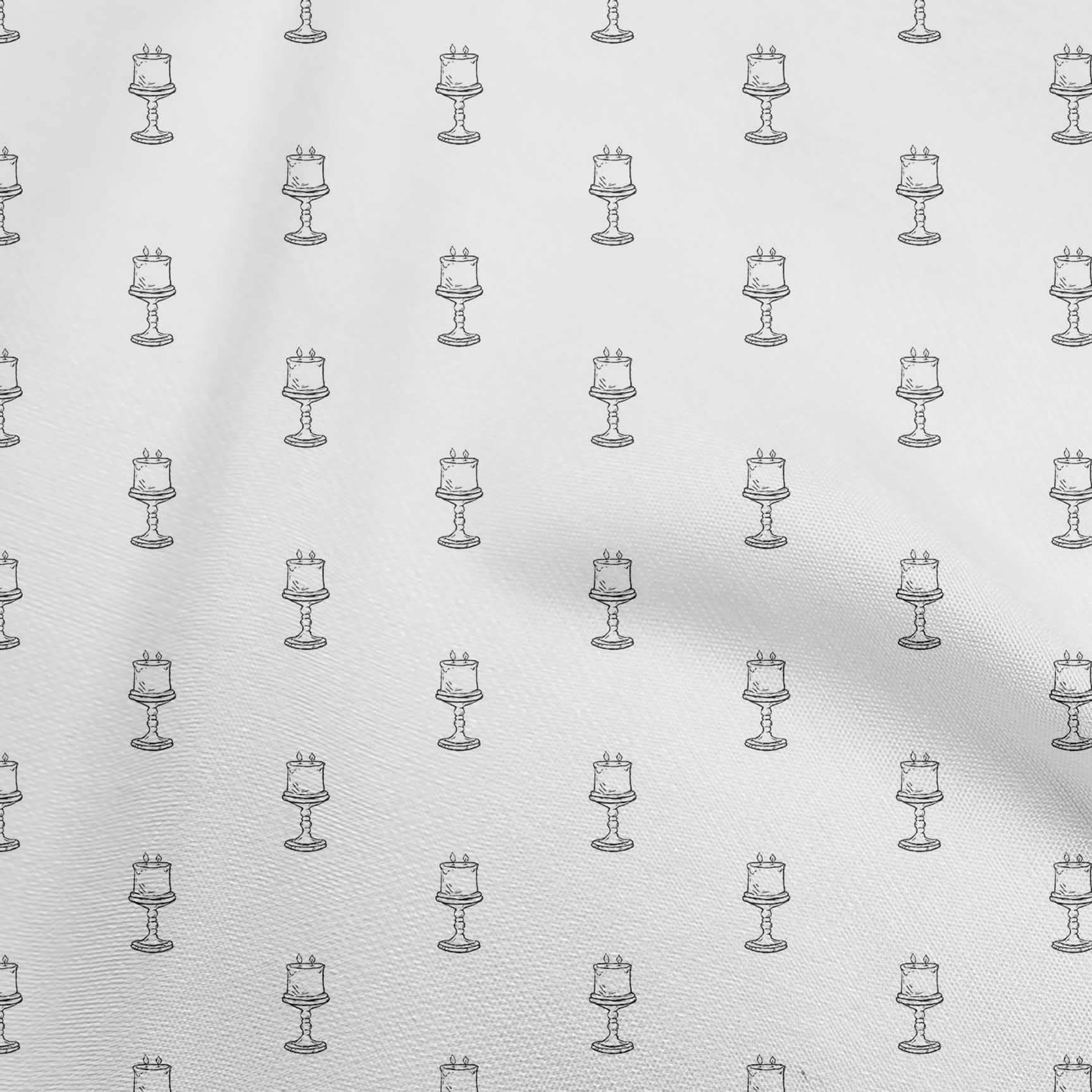 oneOone Cotton Cambric White Fabric - 42 Inch Wide Printed DIY Sewing Material for Clothing, Retro Minimal Candle Making & Home Decor Projects | Premium Quality by The Yard (396)