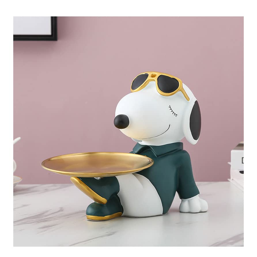 Bulldog Key Holder & Storage Statue - Multifunctional Fruit Bowl, Snack Tray, Candy Dish, Coin Plate - Unique Entryway & Desk Organizer for Home Decor - Perfect Gift for Dog Lovers (Ideal for Porch, Living Room, or Office Use)