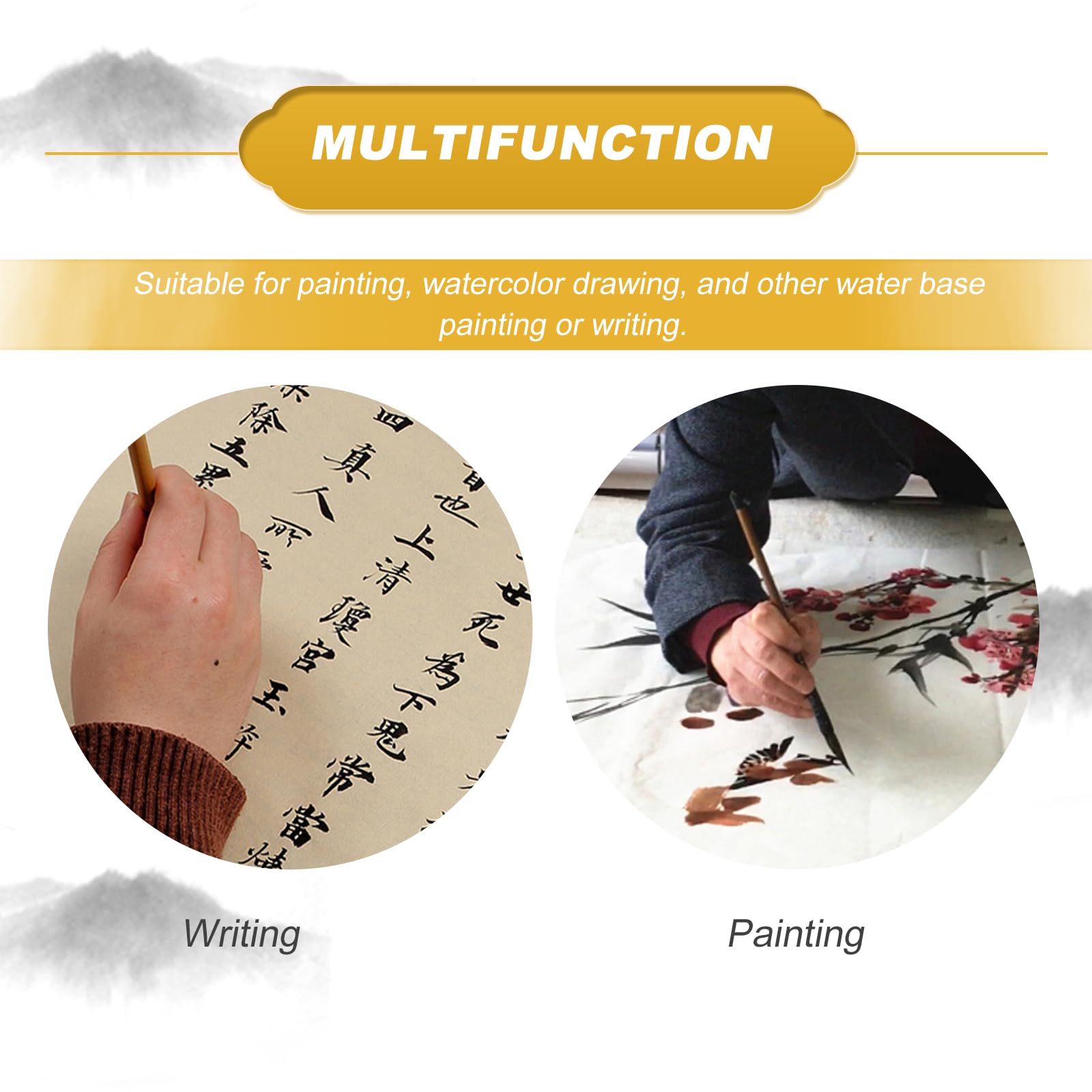 Premium Chinese Xuan Paper for Calligraphy & Painting - 35cm x 20m Yellow Rice Paper, Blank Calligraphy Scrolls, Chunlian/Duilian Paper - Ideal for Brush Writing, Traditional Art, and DIY Spring Festival Couplets