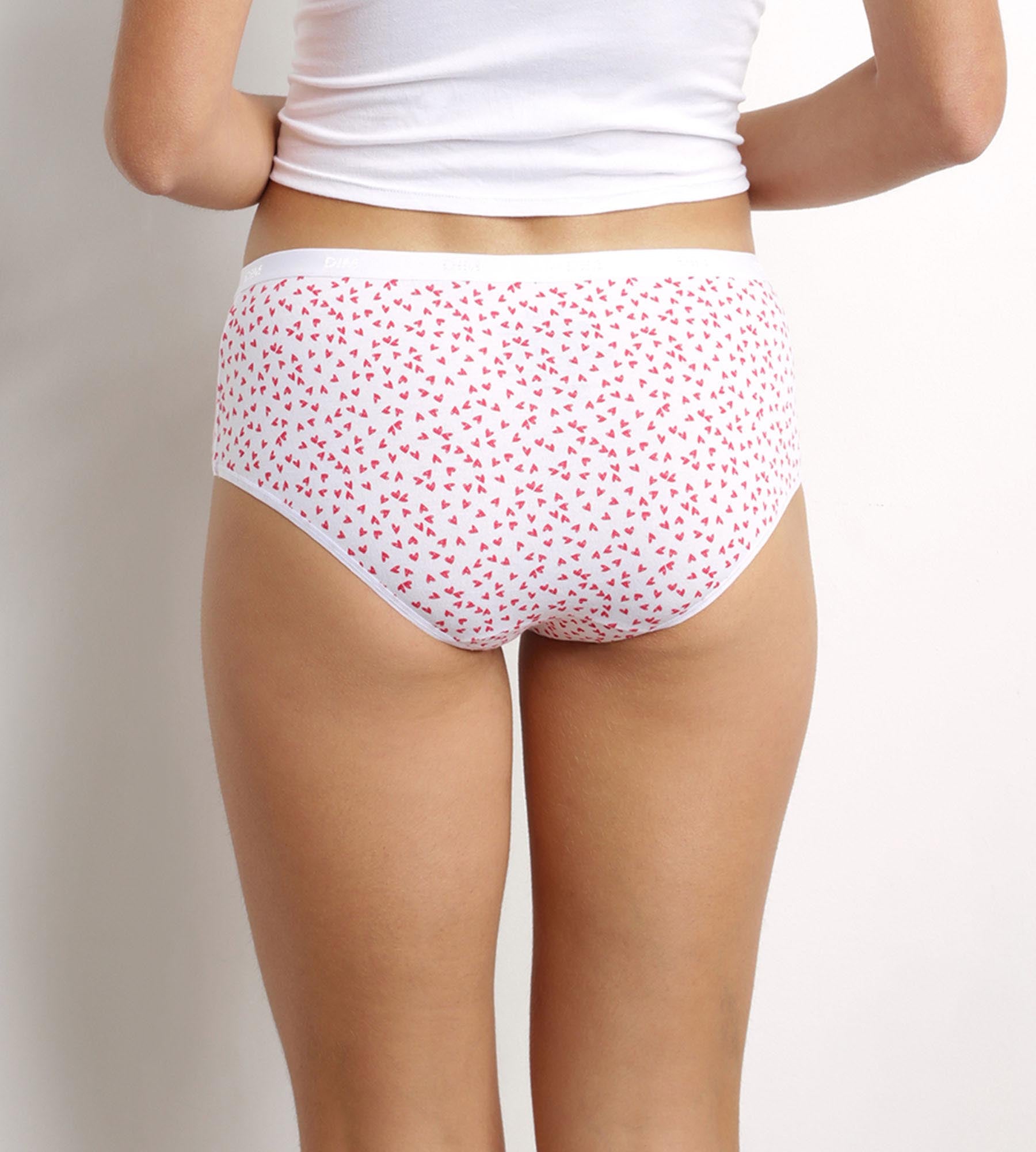 5 Pack Women's Stretchy Cotton Heart Print Shorts - Les Pockets | Comfortable Sleepwear & Lounge Wear for Home, Vacation & Casual Outings