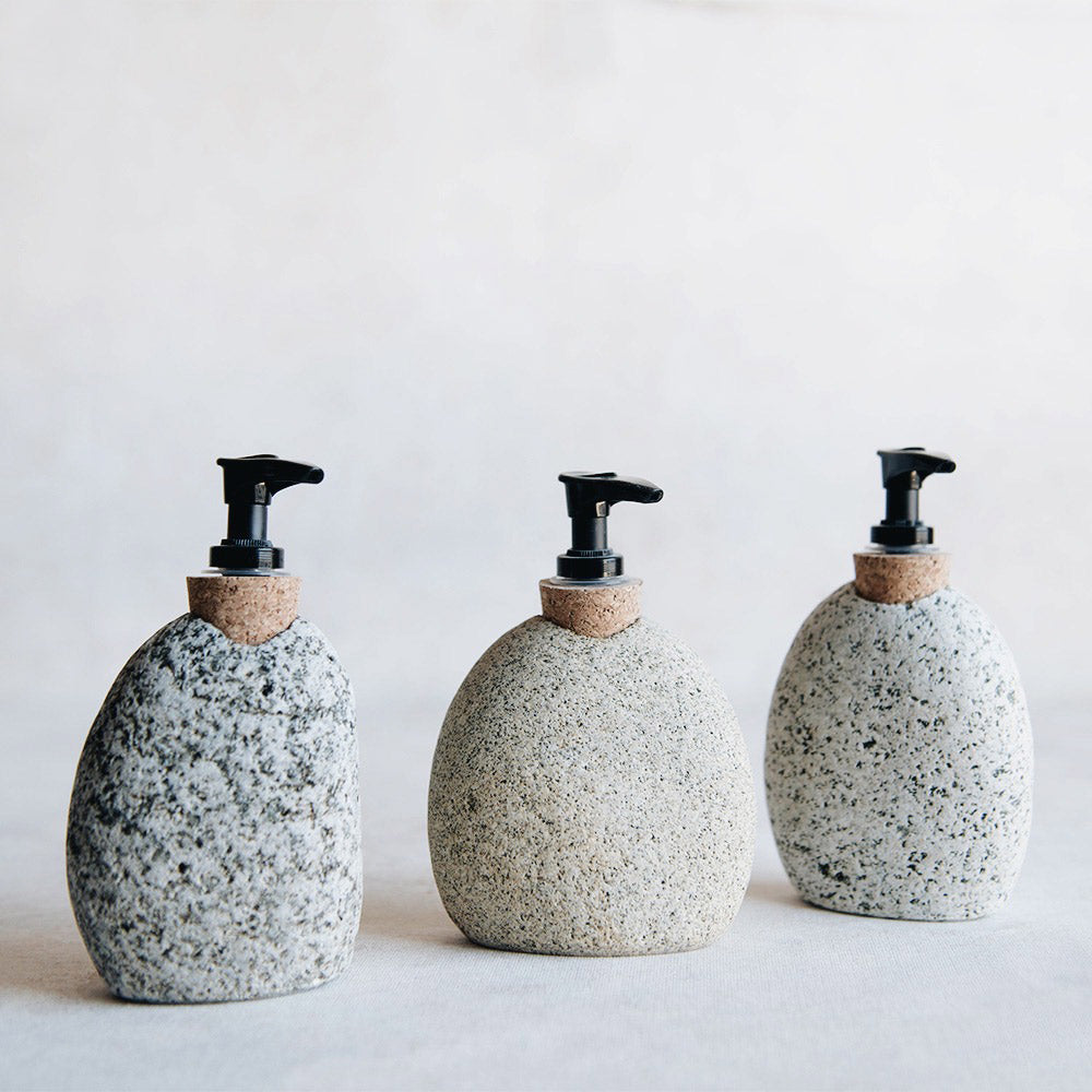 Elegant Stone Soap Dispenser for Bathroom & Kitchen | Natural Soap Pump for Hand Wash & Dish Soap | Perfect for Modern Farmhouse, Spa, and Luxury Home Decor