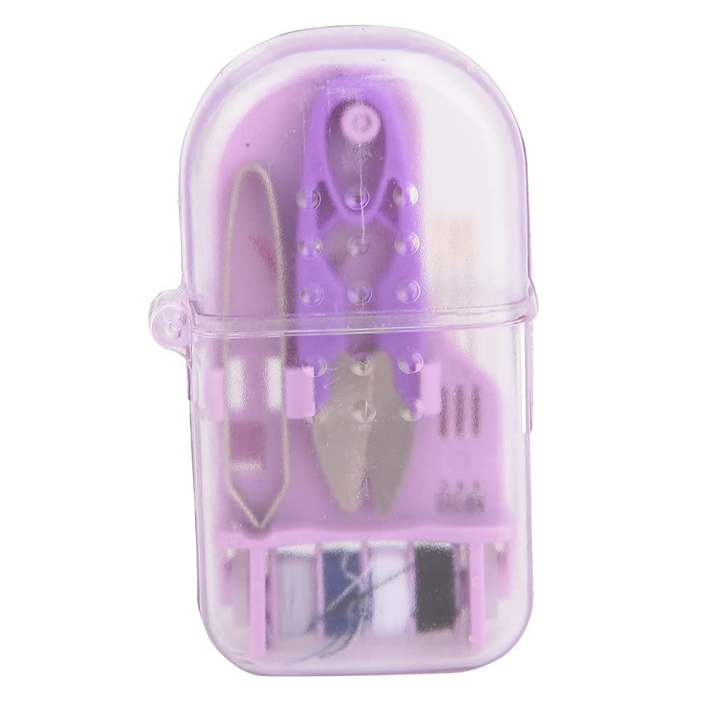 **Mini Sewing Kit with Needle, Thread & Scissors - Portable Travel Sewing Box, Thread Organizer for Home, Office & Emergency Repairs (Purple) - Perfect for Travel, Camping & Quick Clothing Fixes**
