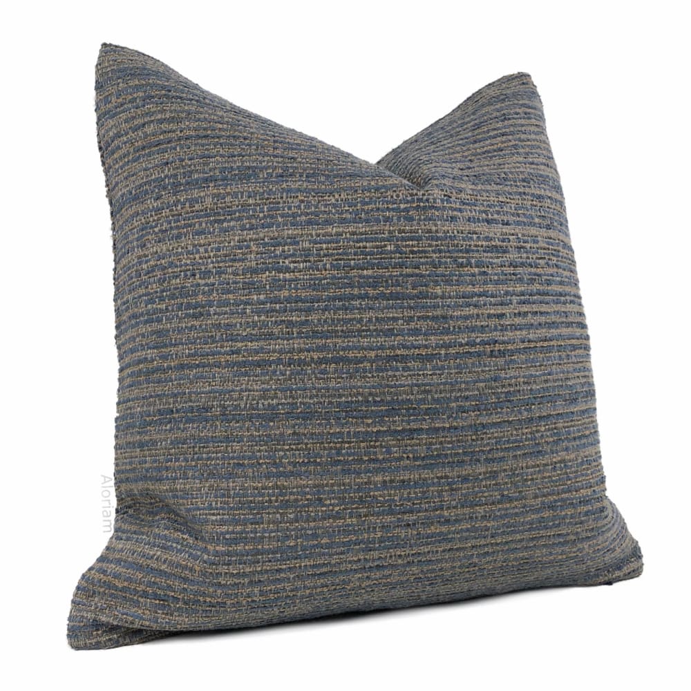 Premium Slate Blue & Brown Textured Pillow Cover - Soft Decorative Throw Pillow Case for Sofa, Bed, Couch - Home Decor & Living Room Accent
