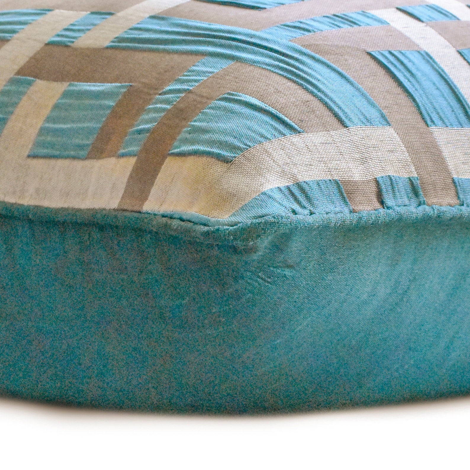 Ataro Teal Blue Jacquard Throw Pillow Cover - Decorative Cushion Cover for Sofa, Bed, Living Room - Home Decor Accent