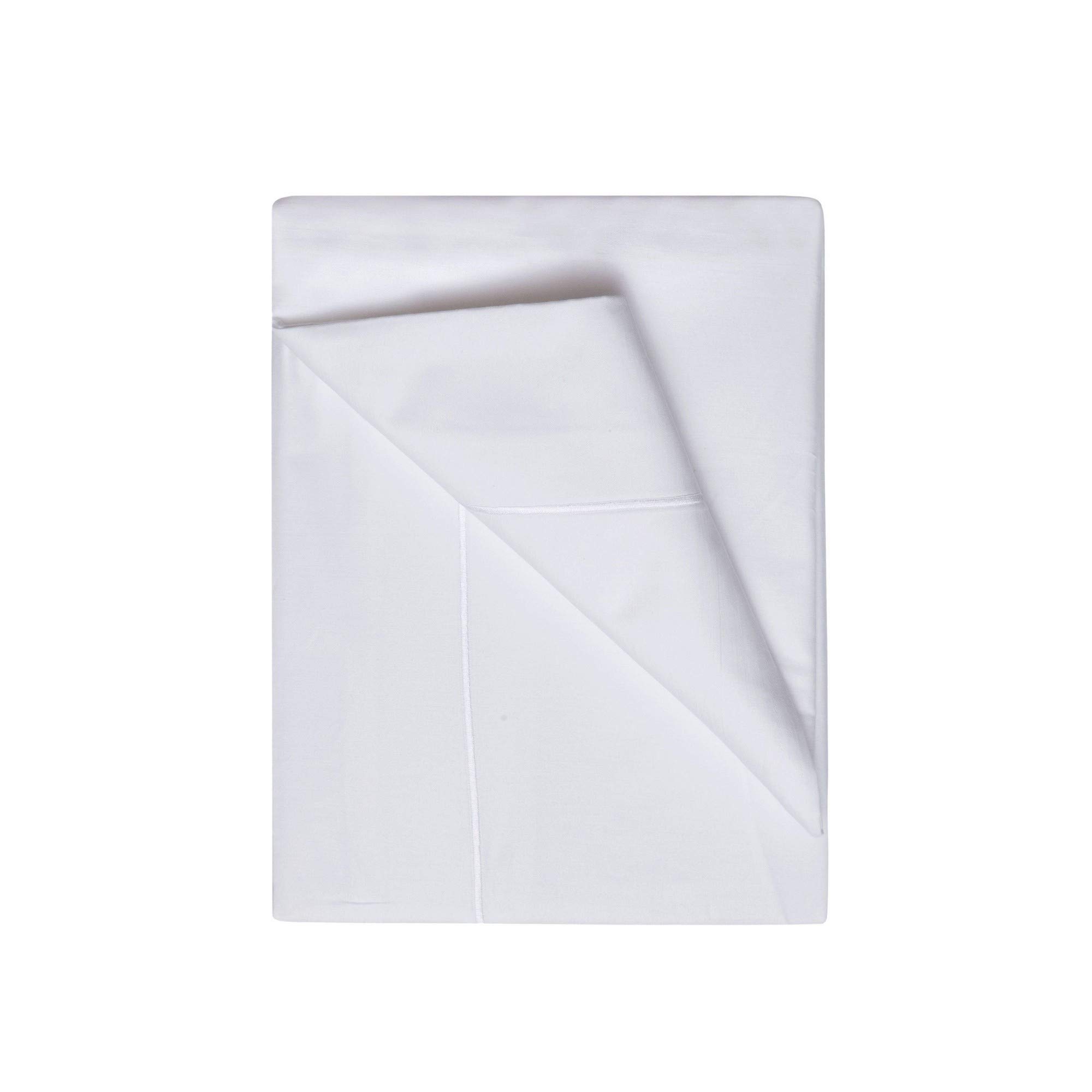 Belledorm Ultimate 1200 Thread Count Flat Sheet - Twin Size, White - Luxury Bedding for Hotels, Dorms & Home Comfort