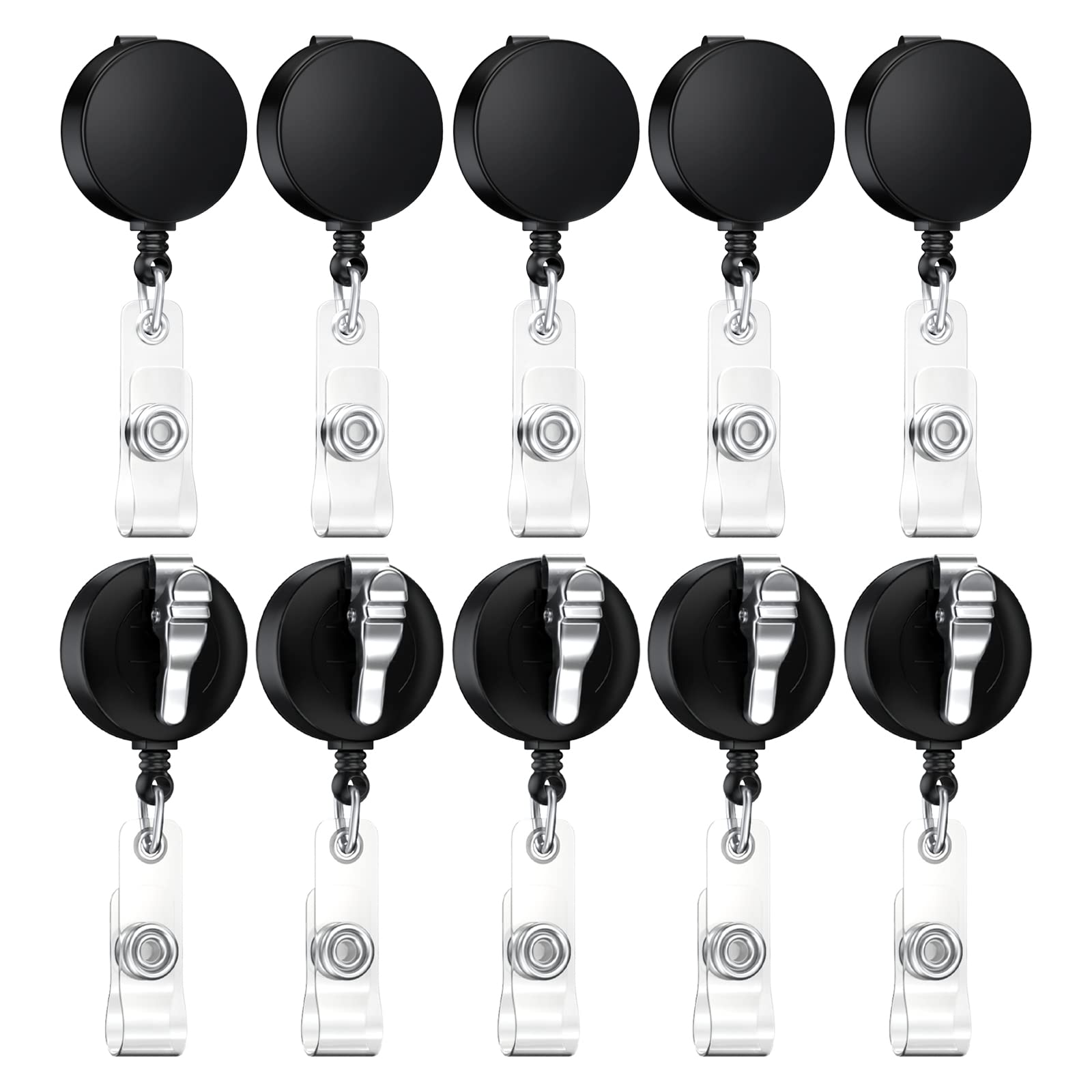 60 Pack Retractable Badge Reels with Alligator Clip - Durable ID Badge Holders for Students, Teachers & Professionals - Perfect for Schools, Offices, Conferences & Events