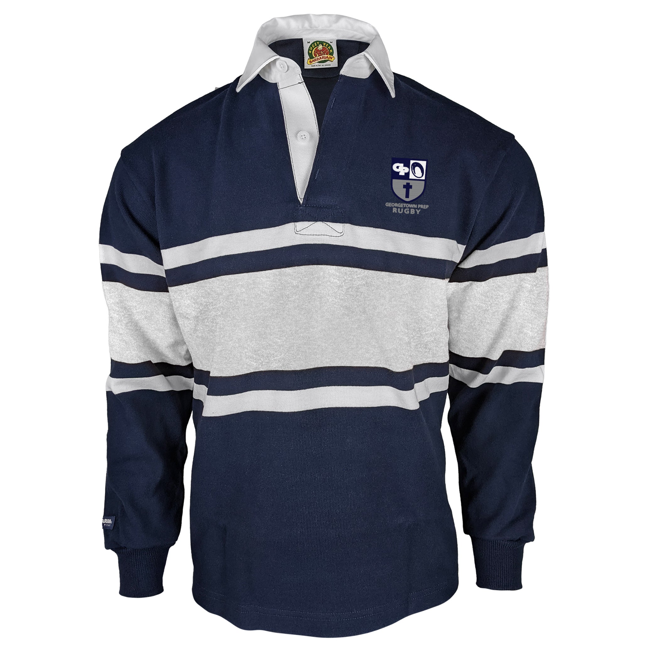 Georgetown Prep Collegiate Stripe Jersey - Premium Cotton Polo Shirt for Men | Comfortable & Stylish School Uniform | Perfect for Sports, Casual Wear & Team Events