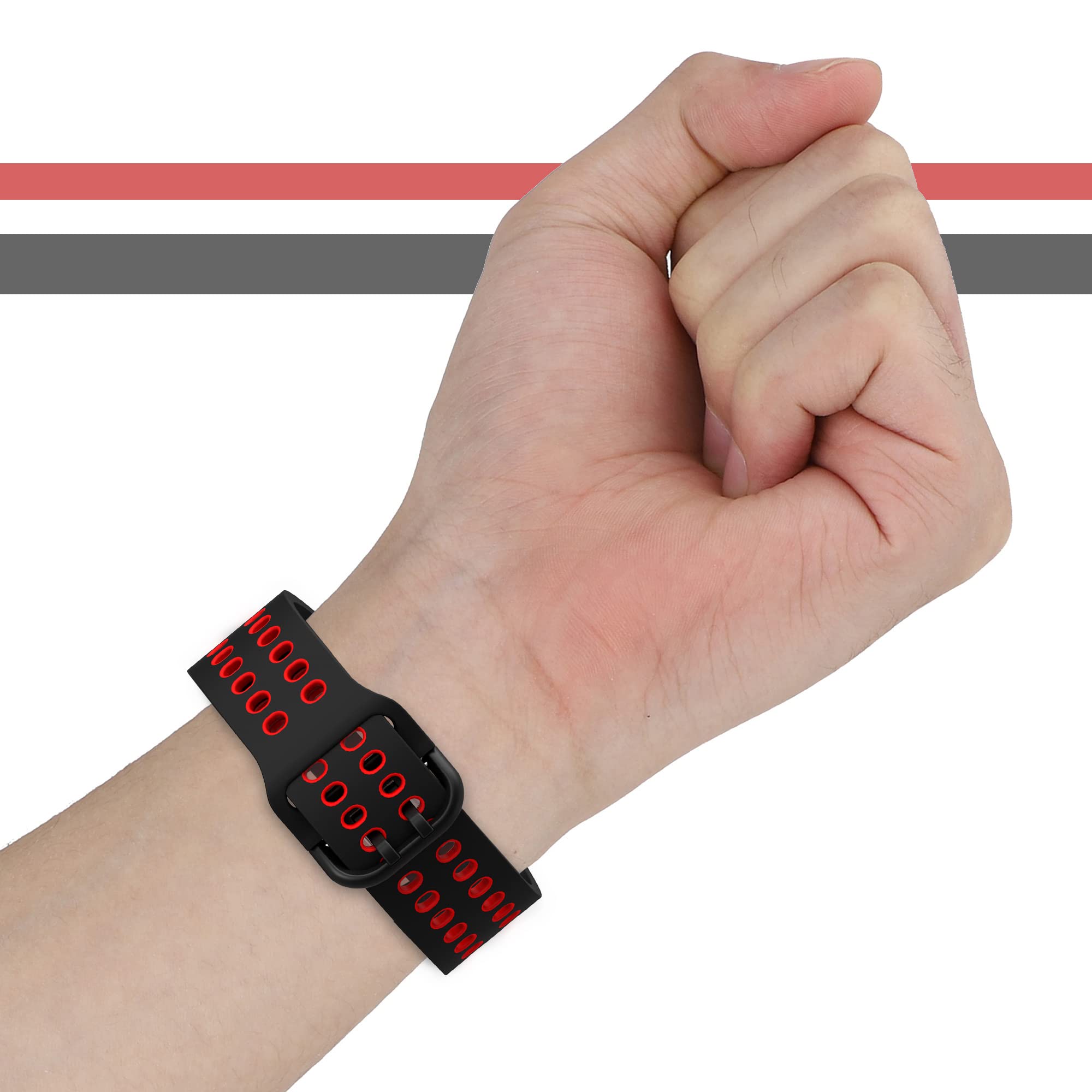 Premium Silicone Watch Band for Men - Quick Release Adjustable Sport Strap Compatible with Samsung Galaxy Watch 5/5 Pro/4/4 Classic/6 - 8 Pack Dual Color Bands for Gym, Running & Everyday Wear