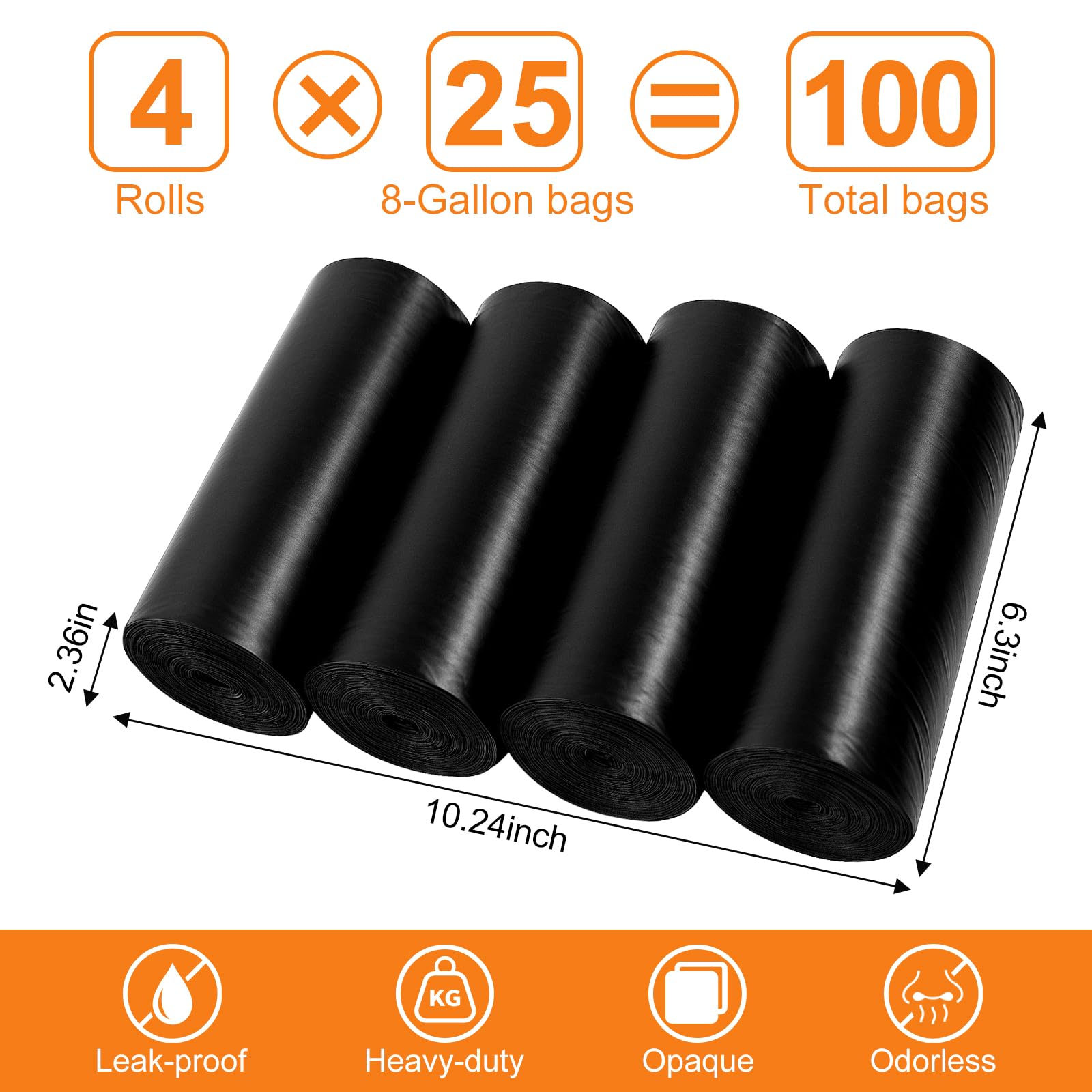 100 Biodegradable Portable Camping Toilet Bags for 5 Gallon Bucket Toilet | Eco-Friendly Waste Disposal Solution for RV, Hiking & Emergency Preparedness