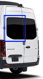 2019+ AMA Driver Rear Cargo Door Solid Glass Window Replacement for MS18 LB P - Perfect for Commercial Vans & Delivery Vehicles