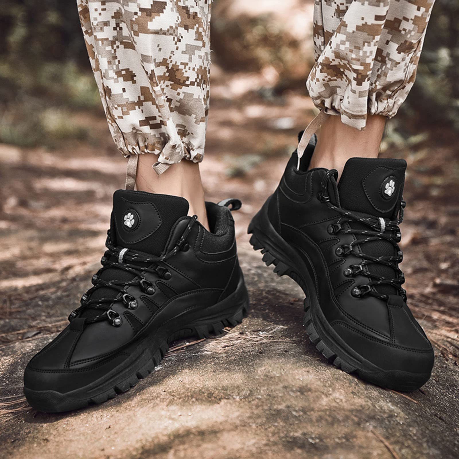 **LCpddajlspig Men's Waterproof Hiking Boots - Lightweight Non-Slip Trekking Shoes for Outdoor, Mountain & Work - Winter Motorcycle Safety Shoes with Wide Comfortable Fit (Ideal for Hiking, Camping & Heavy-Duty Jobs)**