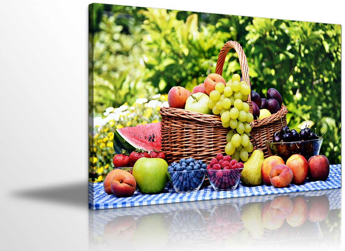Fruit-Themed Kitchen Wall Art - 24x36 Inch Canvas Poster for Dining Room Decor | Modern Food Print for Home & Restaurant Wall Decoration