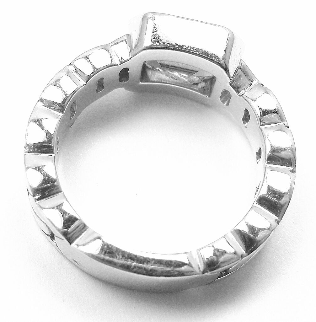 Authentic Chanel 18K White Gold Tanzanite Band Ring for Women - Luxury Tanzanite Jewelry Gift for Anniversary, Engagement & Special Occasions