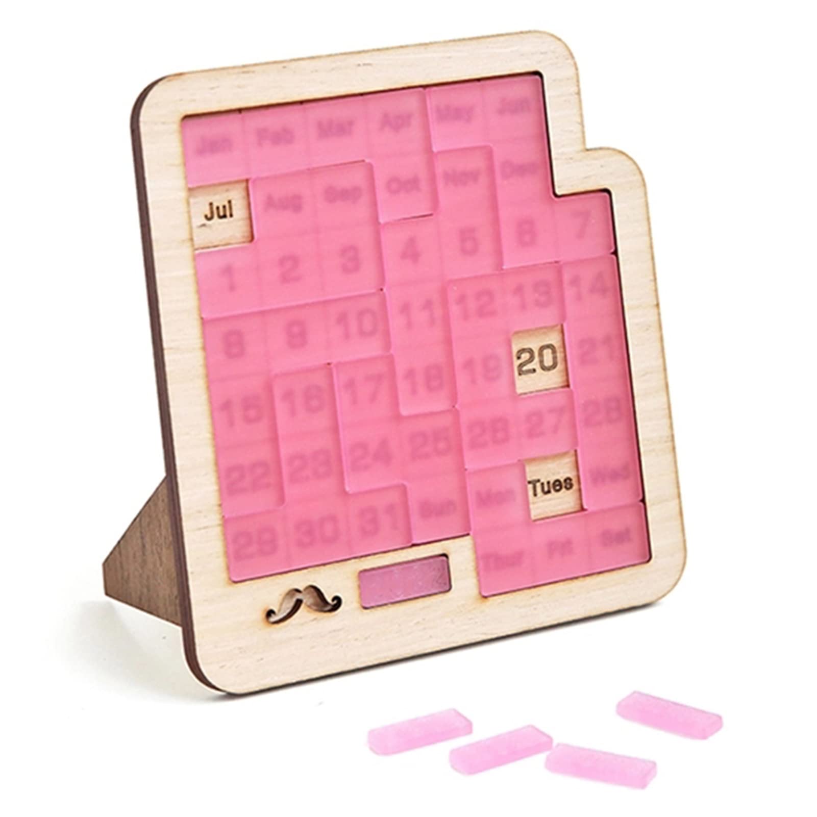 Wooden Daily Calendar Puzzle - Fun & Challenging Date Display Jigsaw Game for Office Desk | 365 Brain Teaser Puzzles | Perfect for Home, Office & Gifts | 2022 Page-a-Day Calendar