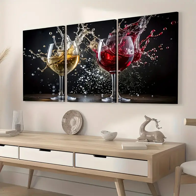 3pcs Cheers Bar Bartending Art Wall Decor Set - Framed Canvas 40x60cm | High Quality Australian Made Print | Ready to Hang | Perfect for Home Bar, Man Cave & Pub Decor