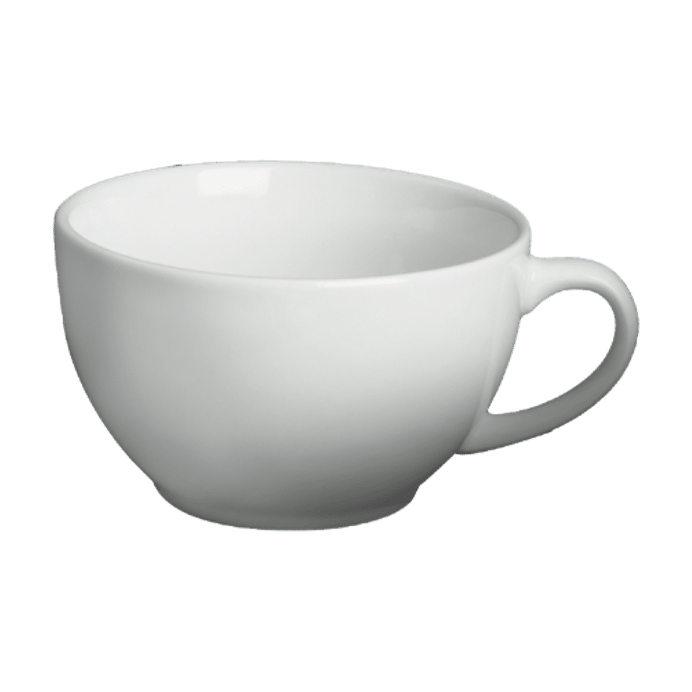 Premium Cameo Dynasty 8 Oz Cappuccino Cups - Set of 4 Porcelain Coffee Mugs with Saucers - Elegant Espresso Cups for Home, Cafe & Restaurant Use - Perfect for Latte, Tea & Hot Chocolate
