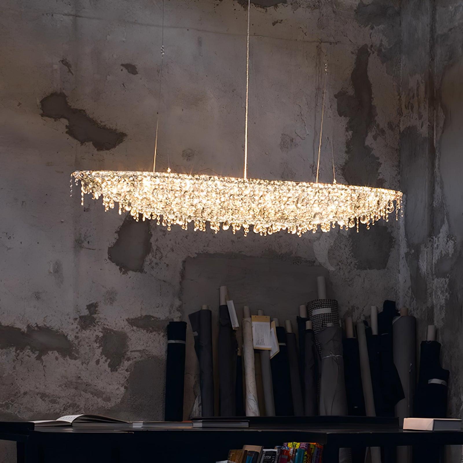Elegant Boat Crystal Chandelier - Modern Nautical Ceiling Light Fixture for Dining Room, Living Room & Bedroom Decor