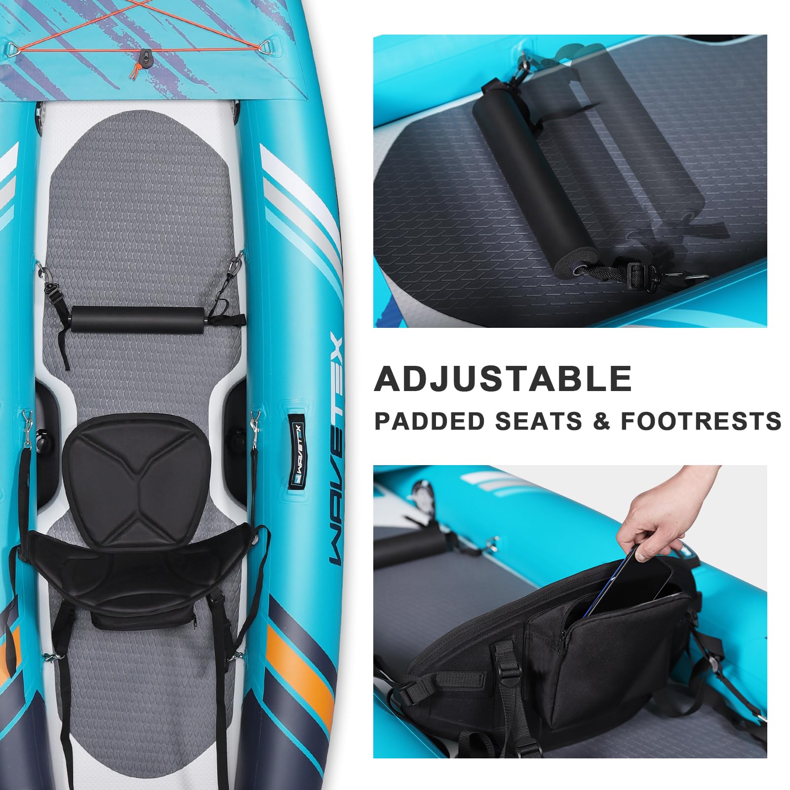 Inflatable Kayak for Adults - Lightweight, Durable & Foldable Blow Up Kayak for Rivers, Lakes & Coastal Waters | Perfect for Camping, Fishing & Water Sports Adventures