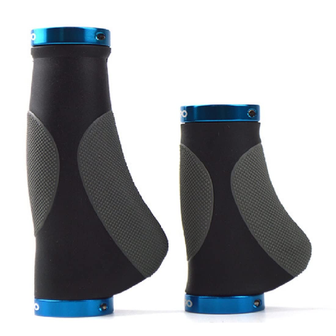 WEERAS Soft Rubber Bike Handlebar Grips - 130mm+92mm Ergonomic Bicycle Grips for Mountain, Folding & Fixed Gear Bikes - Comfortable Cycling Replacement Parts (Blue) - Perfect for Commuting, Trail Riding & Urban Cycling