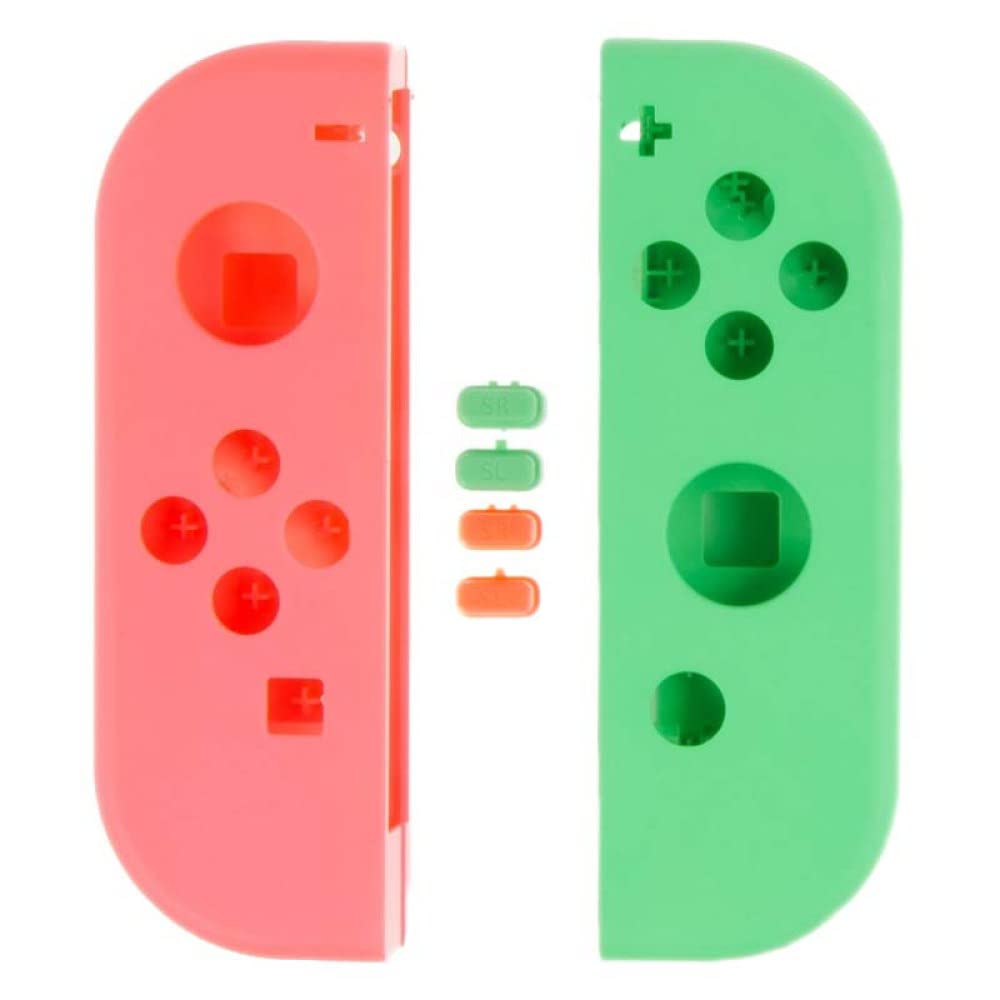 Premium Nintendo Switch Controller Shell Housing Set - Pink & Green with Separator Card | Replacement Case for Joy-Con Controllers | Perfect for Gaming, Travel & DIY Modifications