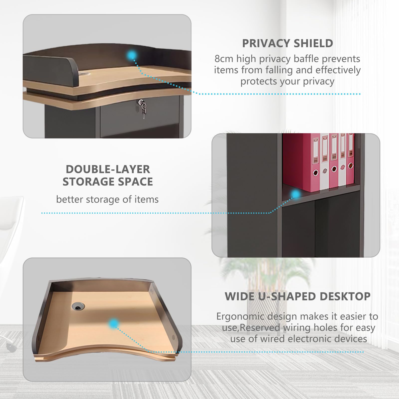 Mobile Wooden Podium Stand with Wheels & Lockable Drawer - Double-Layer Storage Pulpit for Churches, Classrooms & Conference Rooms - Includes Dust Cloth | Durable Rolling Lectern for Sermons, Presentations & Public Speaking Events