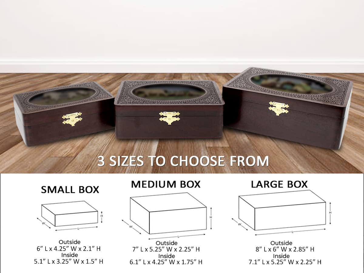 Handmade Taj Mahal Wooden Jewelry Box - Personalized Engraved Gift for Watches & Keepsakes (8x6 Inch)