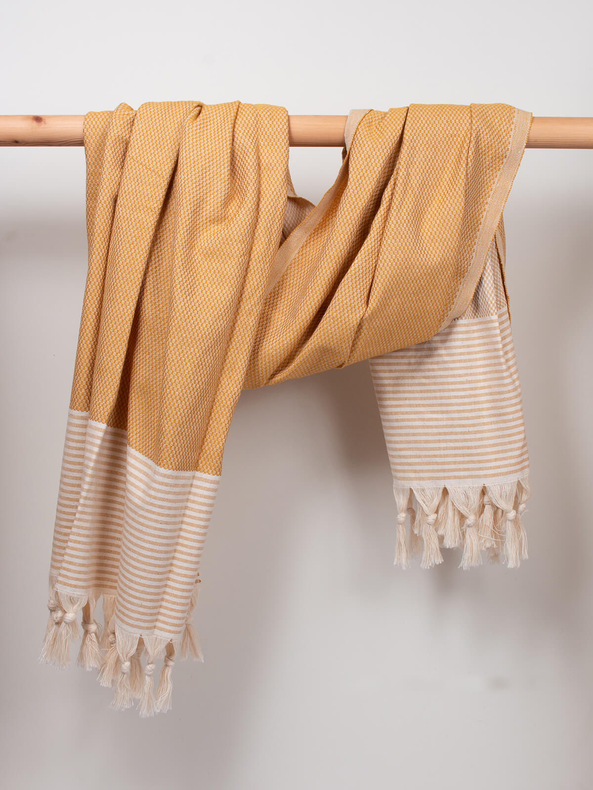 Premium Amalfi Hammam Towel - Soft & Absorbent Mustard Turkish Bath Towel for Spa, Beach, Yoga & Travel | Lightweight & Quick-Drying