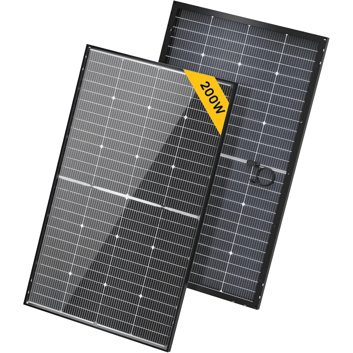 BougeRV 200W N-Type Bifacial 16BB Solar Panel - High Efficiency Solar Panel for RV, Boat, Off-Grid & Home Use