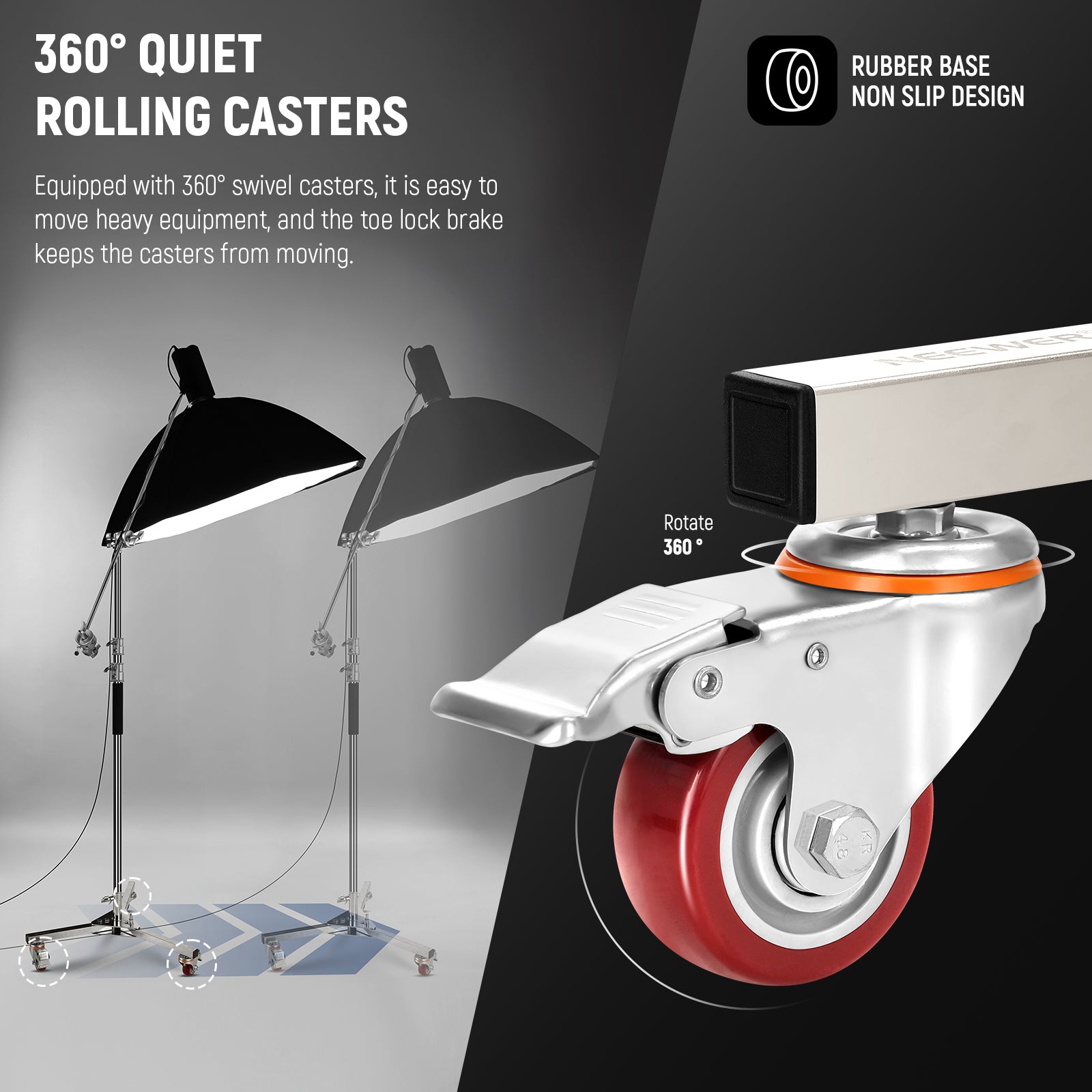 NEEWER ST002 Heavy Duty Stainless Steel Light Stand Base - Professional Photography & Video Studio Equipment for Lighting, Backdrops & Umbrellas