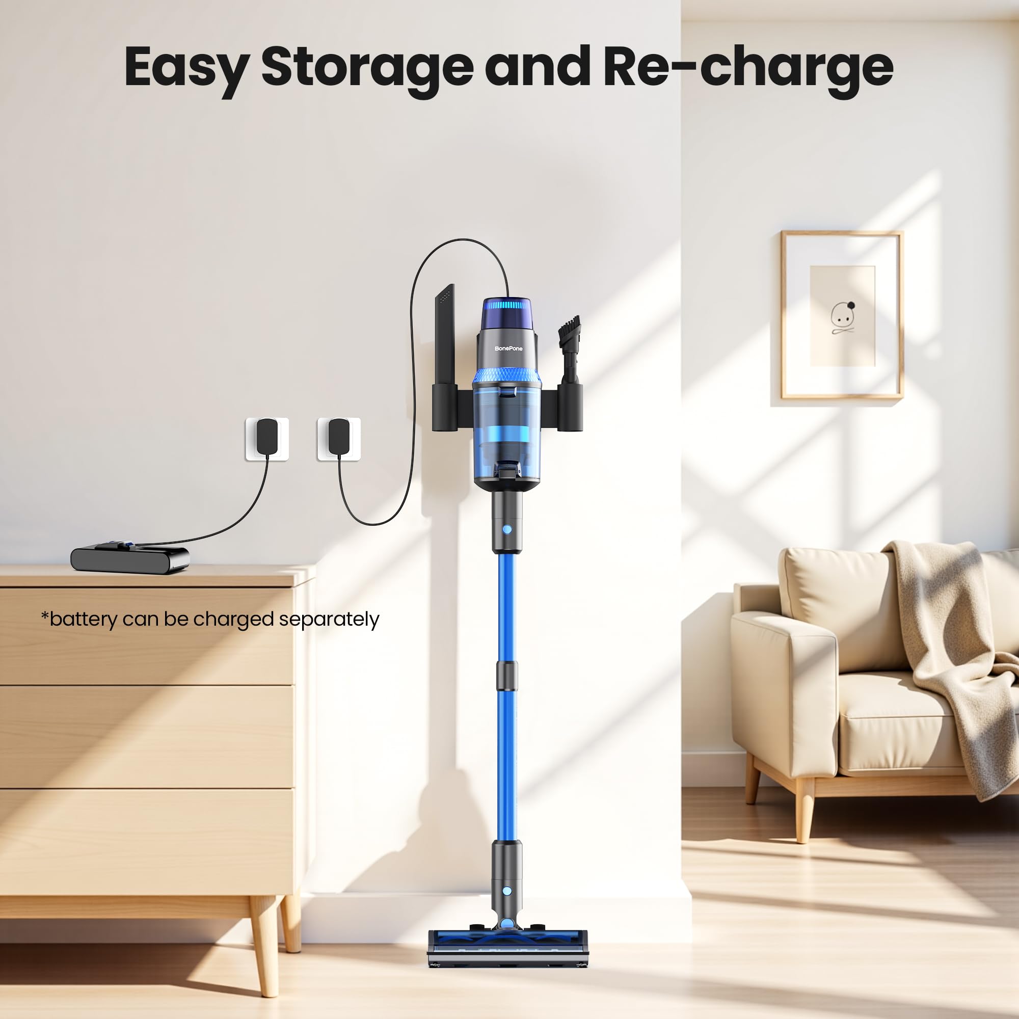 V25 Cordless Vacuum Cleaner - 680W 60Kpa Powerful Stick Vacuum with Dust Sensor & Digital Display | 4000mAh Rechargeable Battery (60 Min Runtime) | Ideal for Pet Hair, Hard Floors & Carpets | Perfect for Home Cleaning, Car Detailing & Pet Owners
