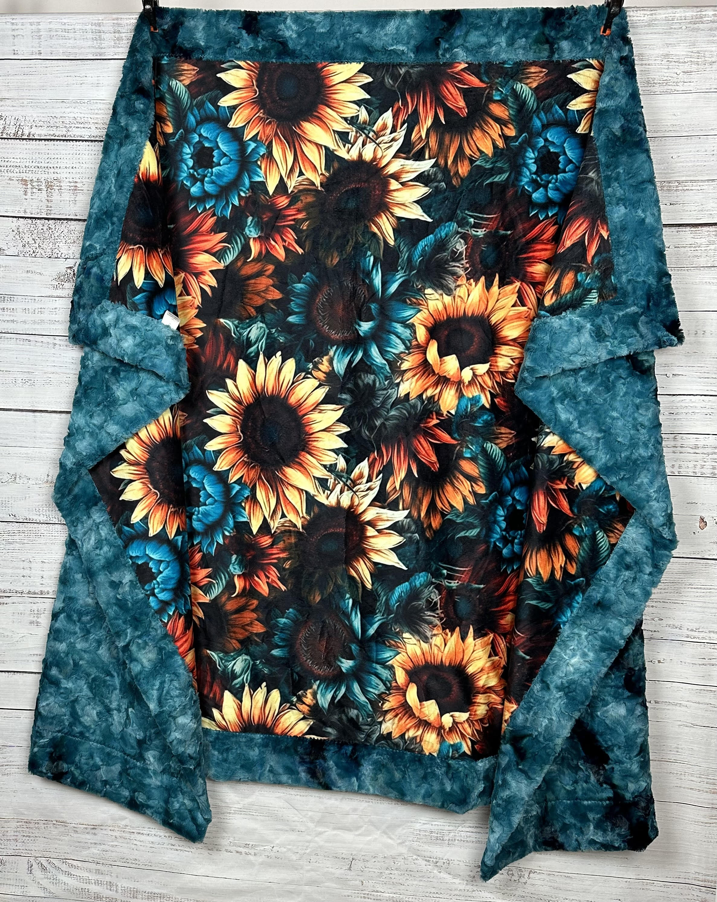 Galaxy Sunflower Print 55x79 Inch Soft Minky Blanket - Cozy Throw for Bed, Sofa, and Outdoor Picnics
