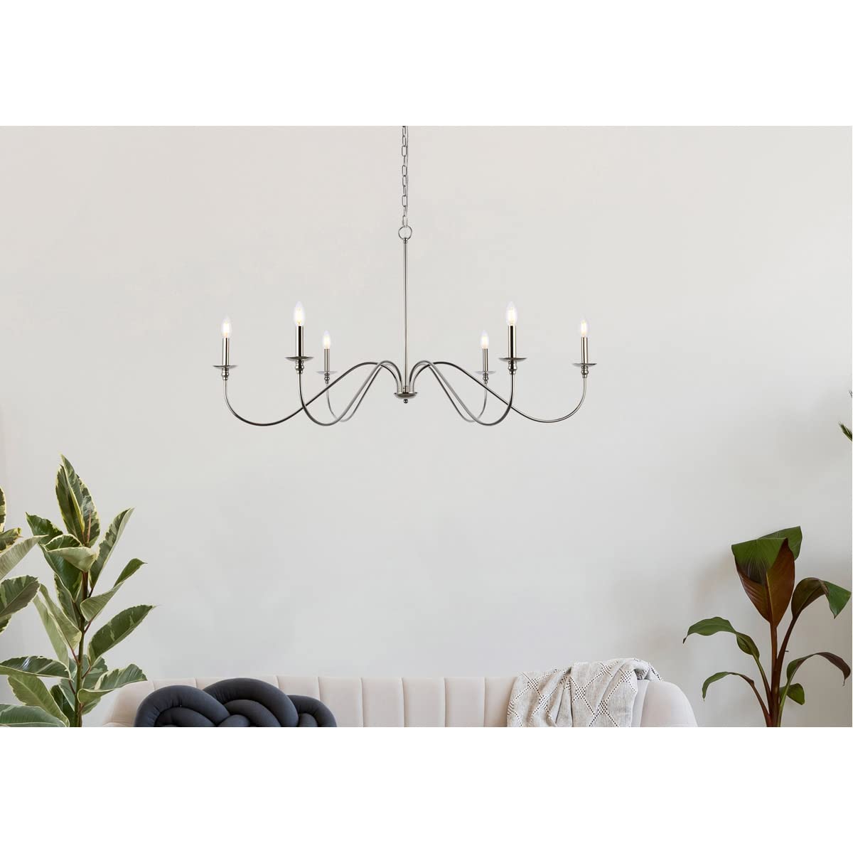 Rohan Collection 6-Light Chandelier - Modern Crystal Ceiling Light Fixture for Dining Room, Living Room & Bedroom | Elegant Lighting for Home Decor & Interior Design