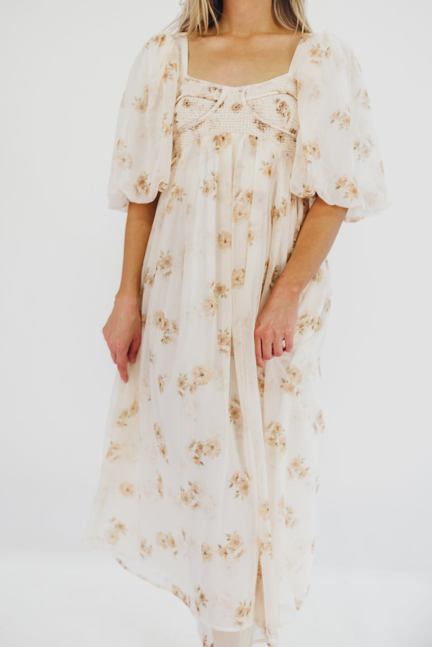 Harlow Maxi Dress in Taupe Floral - Bump Friendly Maternity Dress with Inclusive Sizing (S-3XL) | Perfect for Pregnancy, Beach Vacations & Special Occasions