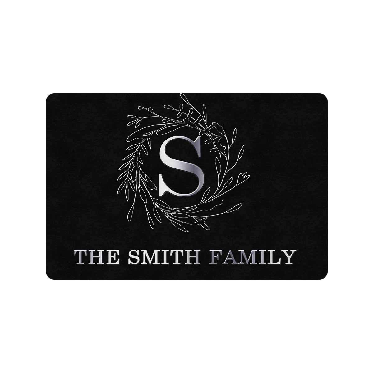 Personalized Funny Family Name Doormat 24x16 Inches - Custom Silver Black Indoor/Outdoor Welcome Mat for Home Decor - Perfect for Front Door, Porch, Patio & Entryway