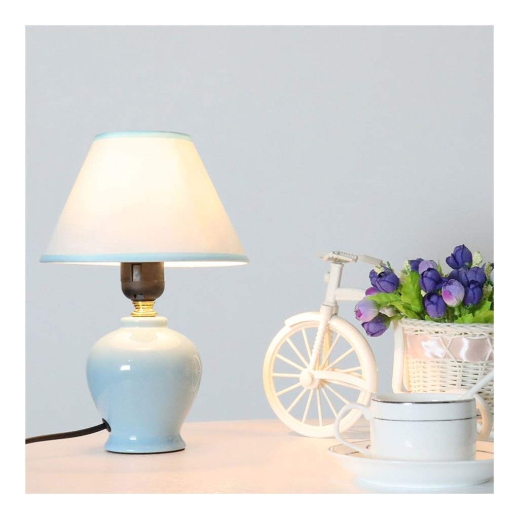 Nordic Ceramic Table Lamp with Fabric Shade - Modern Minimalist Bedside Lamp for Kids Room, Bedroom, Living Room & Reading Nook - Princess Cartoon Design for Girls & Children's Decor - Perfect for Nightstands, Desks & Home Lighting