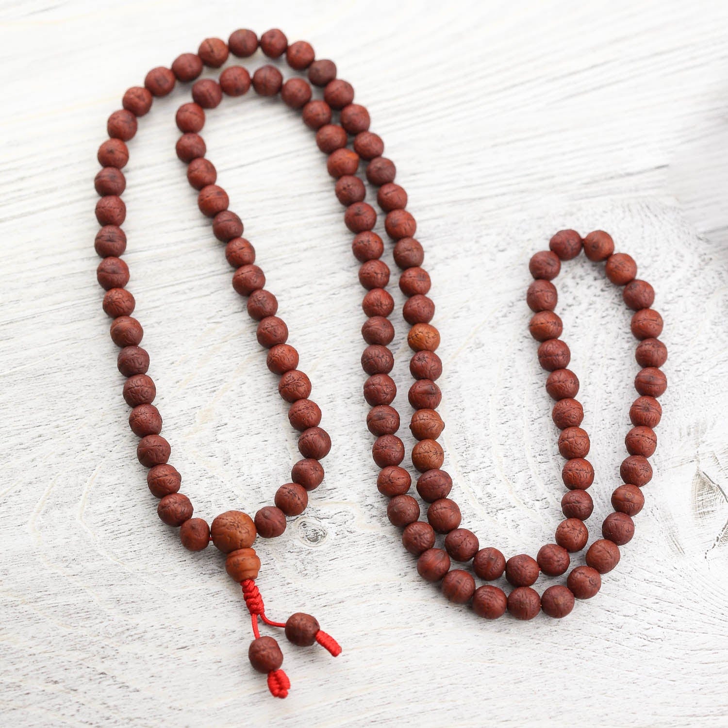 Authentic 108 Bead Bodhi Seed Mala Prayer Necklace - Buddhist Meditation Beads for Yoga, Mindfulness & Spiritual Practice - Perfect Gift for Meditation & Stress Relief