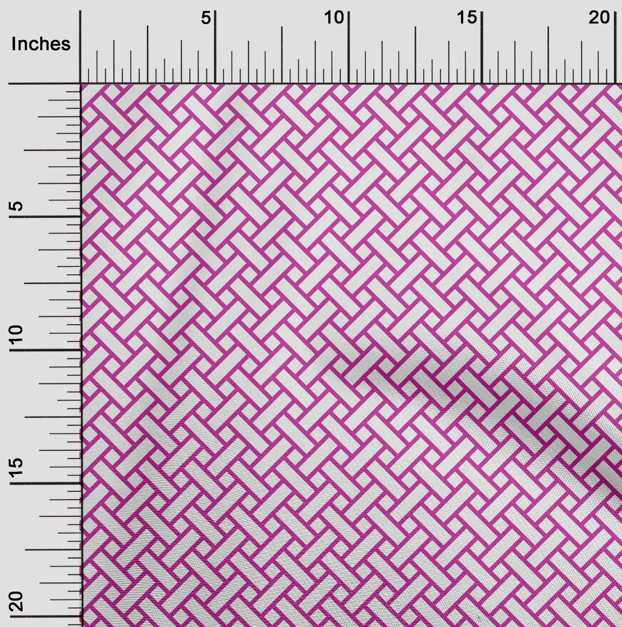 oneOone Georgette Viscose Fuchsia Pink Geometric Print Fabric by The Yard - 42 Inch Wide Dress Material for Summer Dresses, Blouses & Scarves