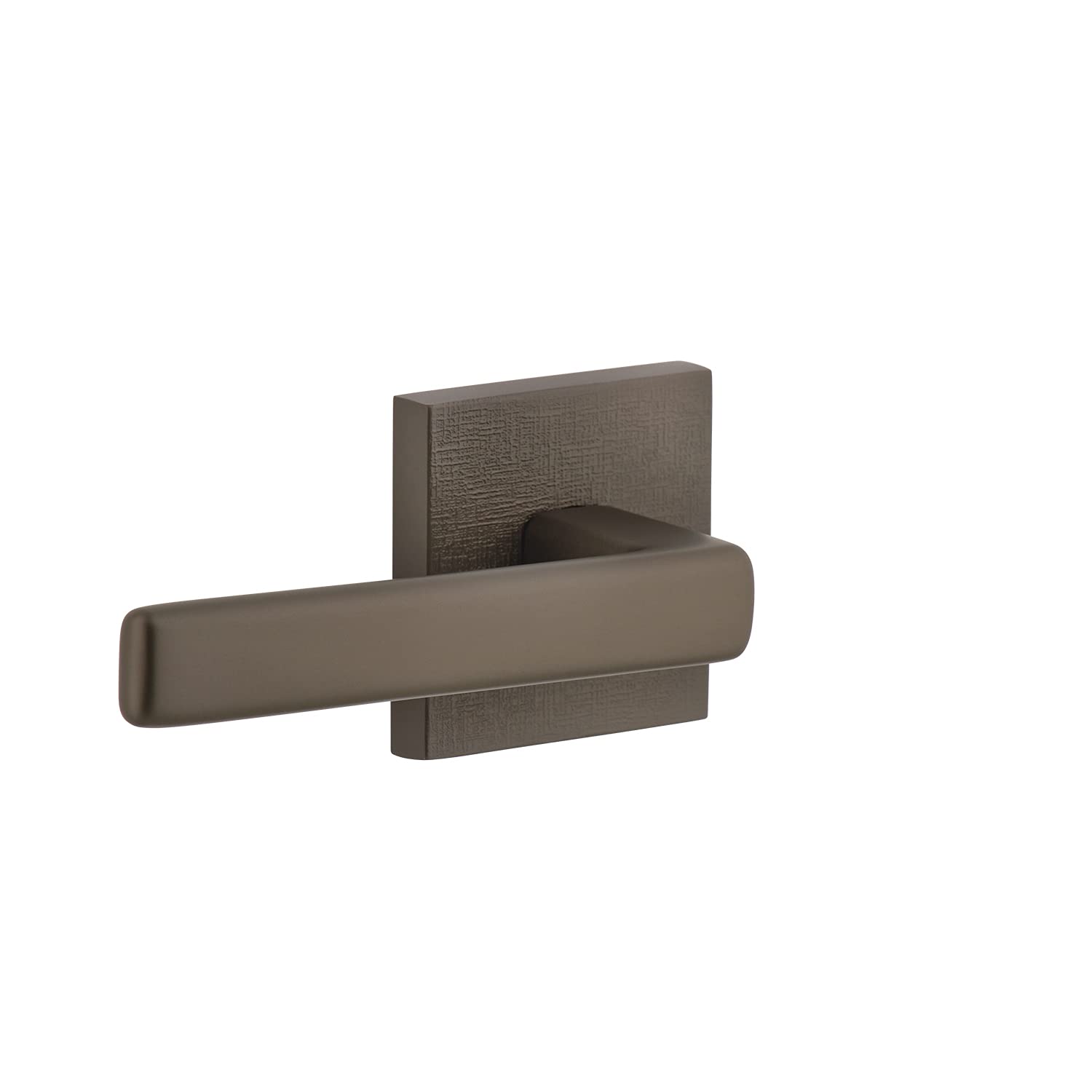 Luxury Titanium Gray Square Linen Rosette Privacy Lever - Right-Handed Door Handle for Elegant Home & Office Decor | Perfect for Bedrooms, Bathrooms, and Interior Doors
