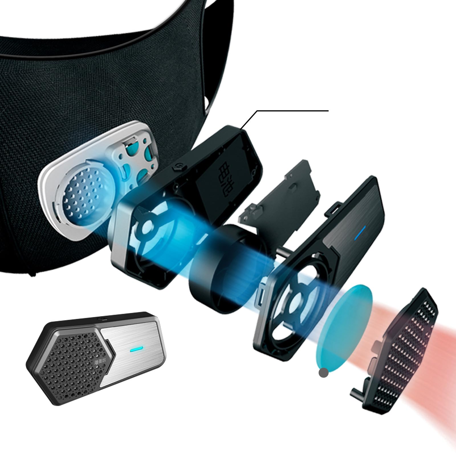 Rechargeable Cooling Face Mask with Fan for Cycling, Running & Outdoor Sports - Breathable & Sweatproof for Hot Weather Workouts