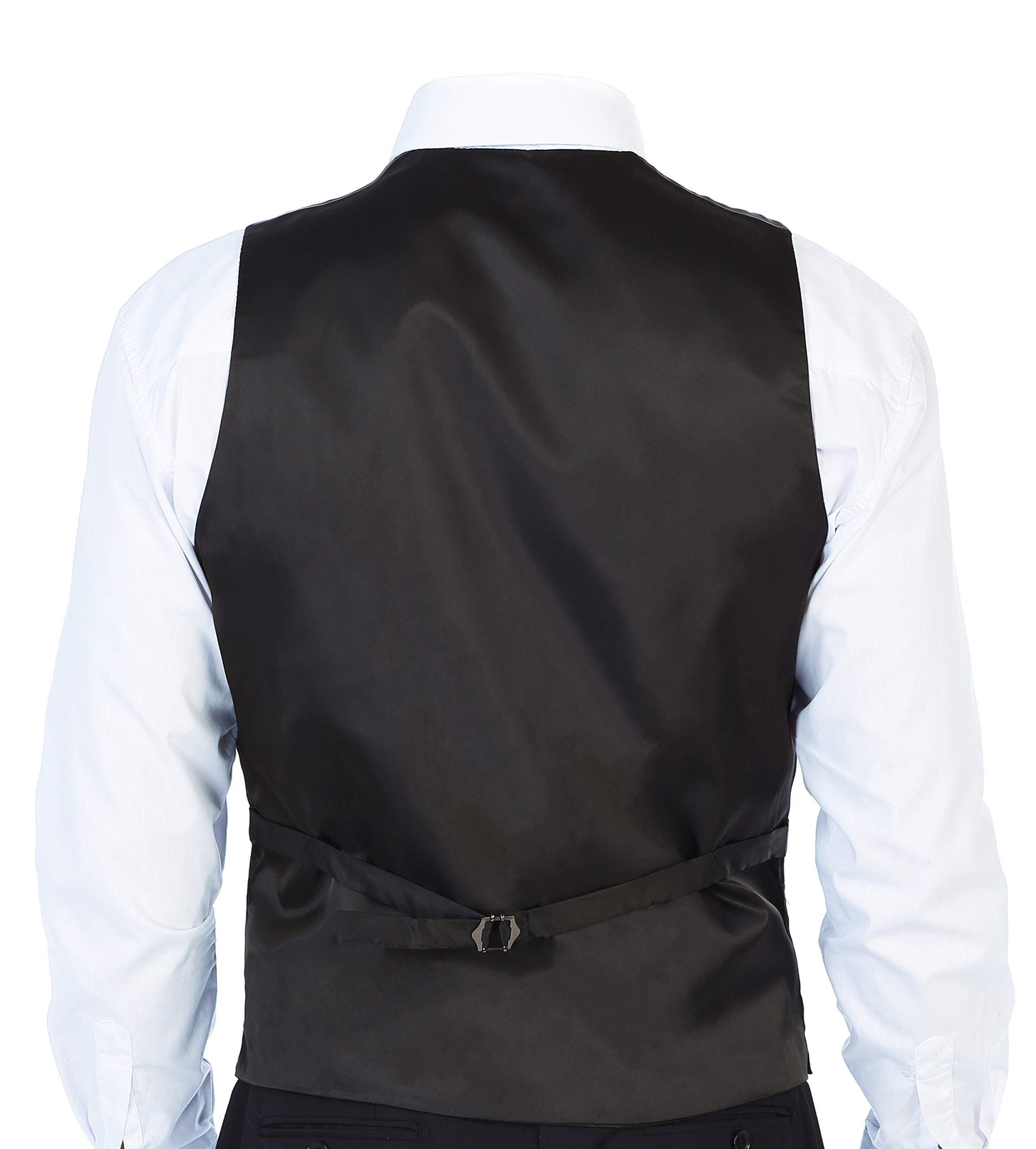 Gioberti Men's 5-Button Wool Blend Tweed Pinstripe Formal Vest | Slim Fit Waistcoat for Weddings, Business & Office Wear
