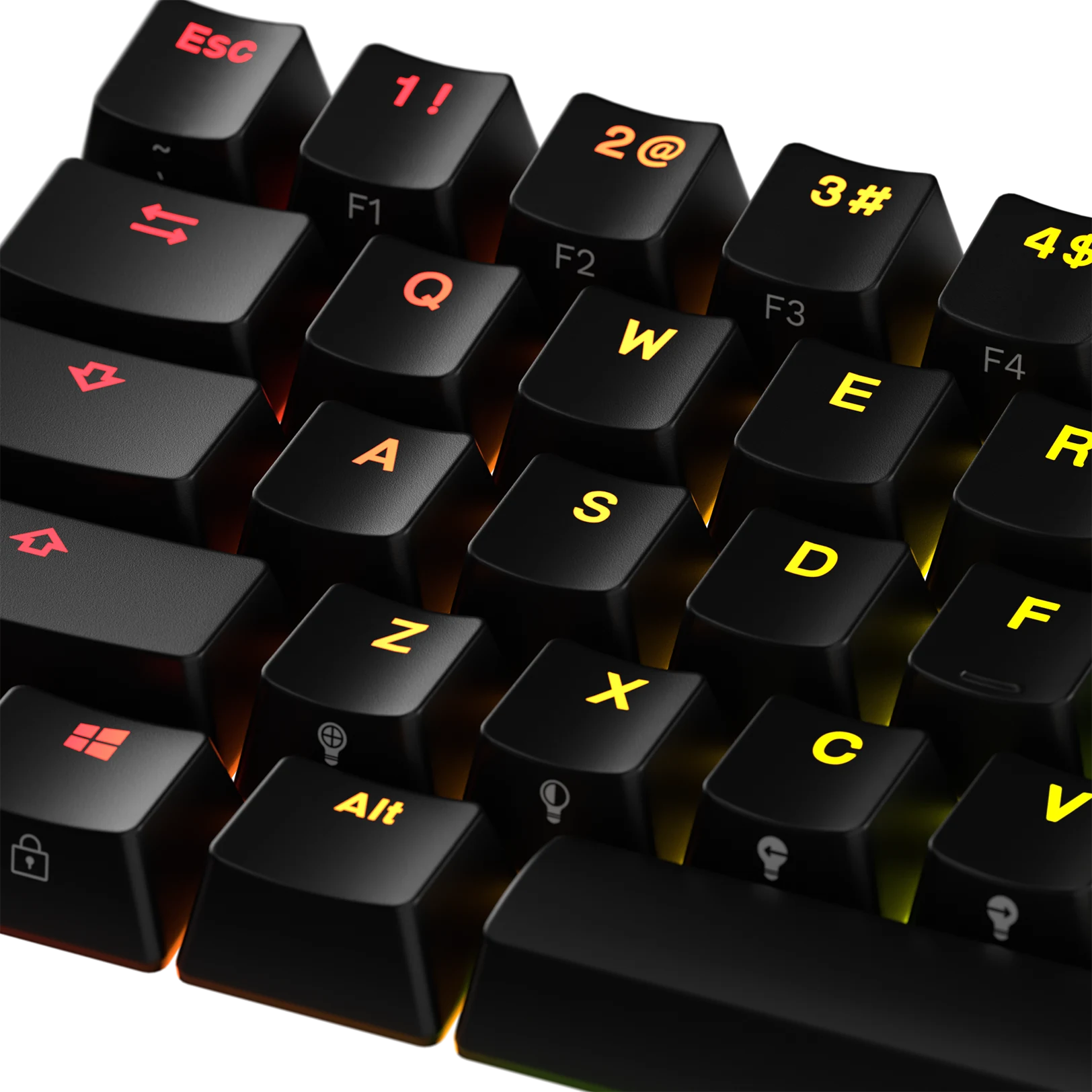 Backlit Black Keycaps for Mechanical Keyboards - US Layout - Perfect for Gaming & Typing in Low Light