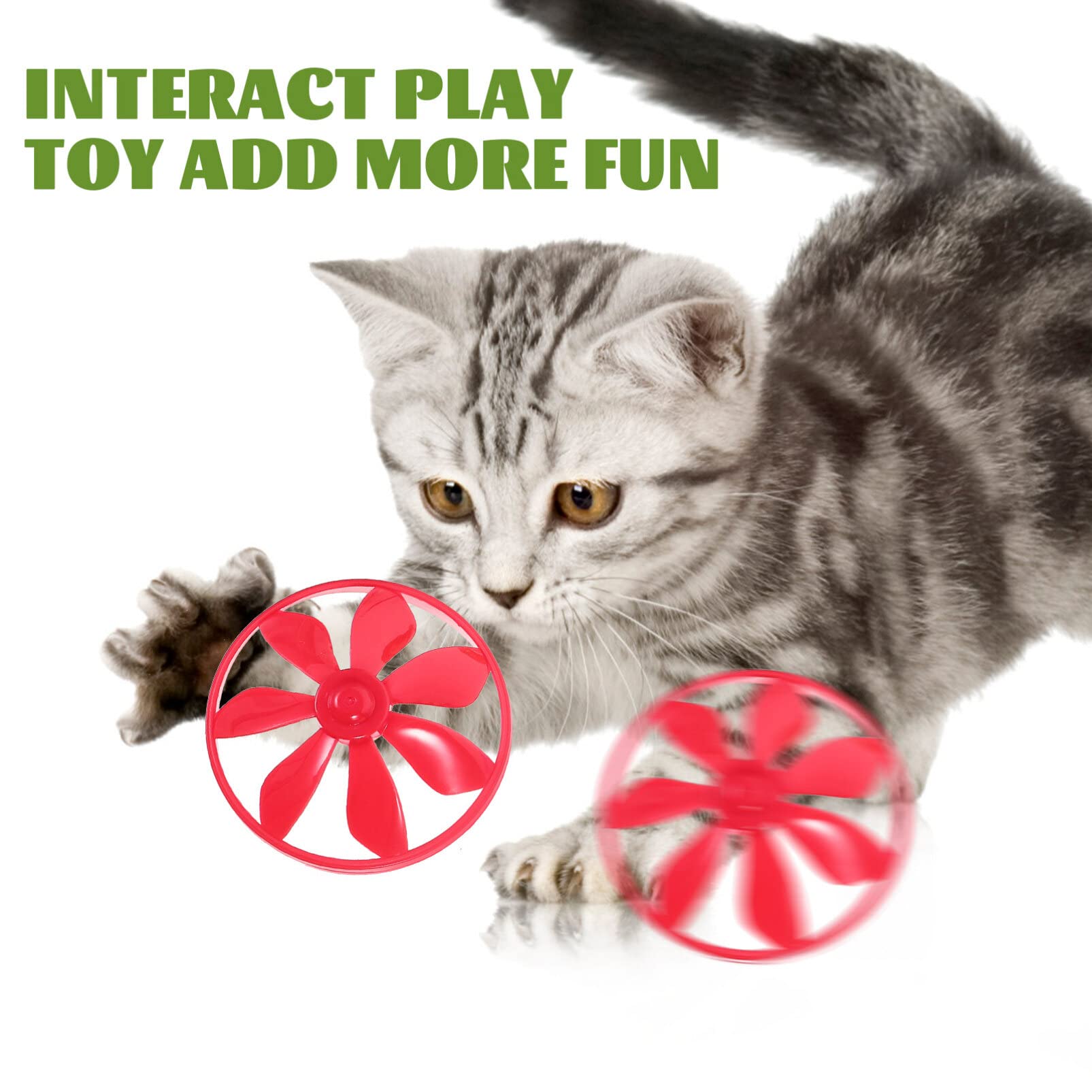 ULTECHNOVO Cat Fetch Toy Set - Flying Disc Shooter & Interactive Tracks for Kittens - Fun Indoor/Outdoor Play for Active Cats - Perfect for Training, Exercise & Bonding Time