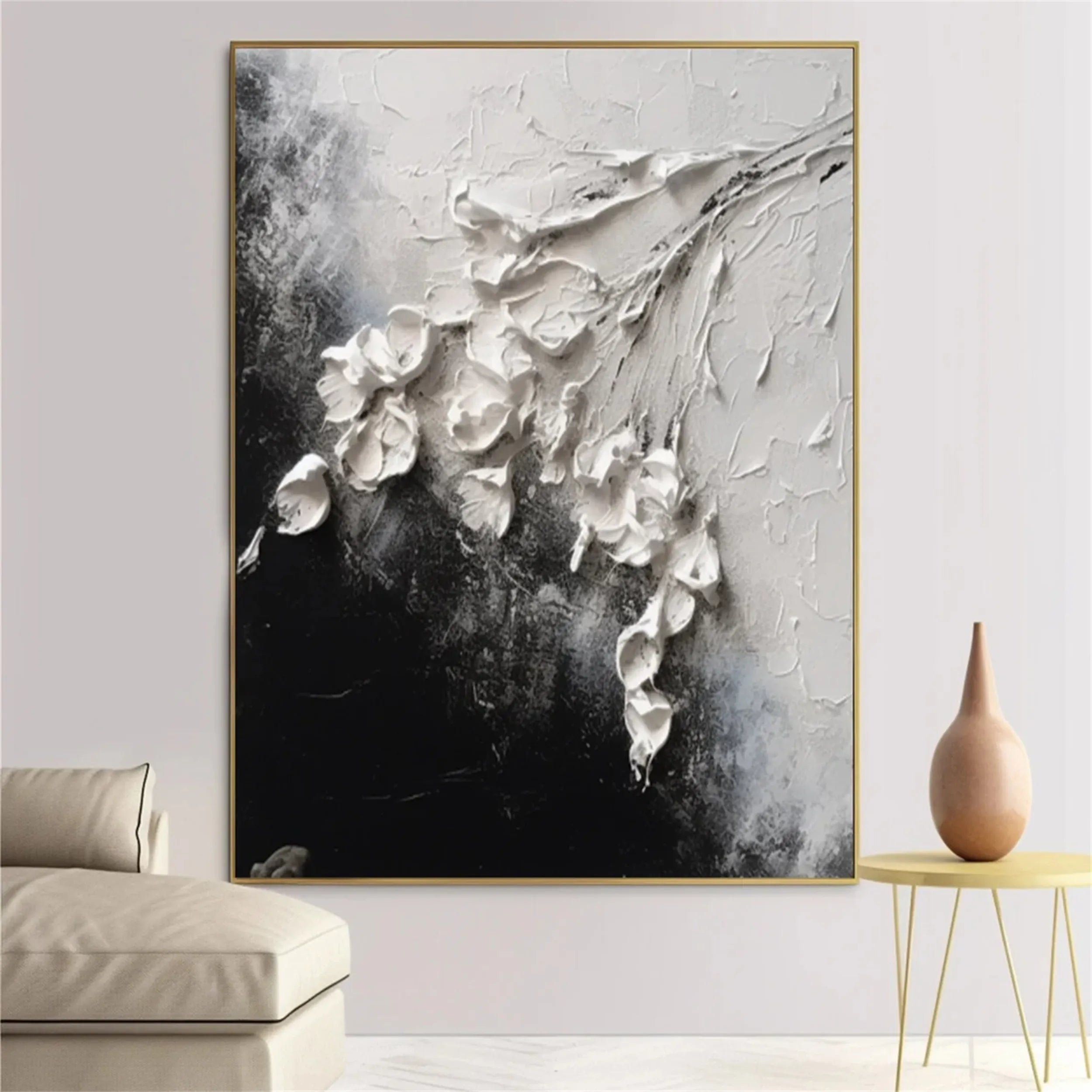 Beautiful Flower and Tree Painting #FT044 - Handmade Canvas Art for Home Decor, Office, Living Room & Bedroom Wall
