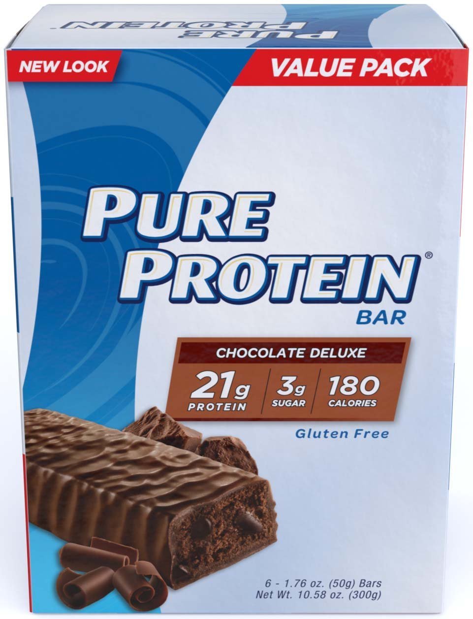 Pure Protein Chocolate Deluxe High Protein Bar - 1.76 Oz (24 Count) | Low Sugar, High Protein Snack for Weight Loss, Muscle Recovery & On-the-Go Energy | Perfect for Gym, Work, Hiking & Travel