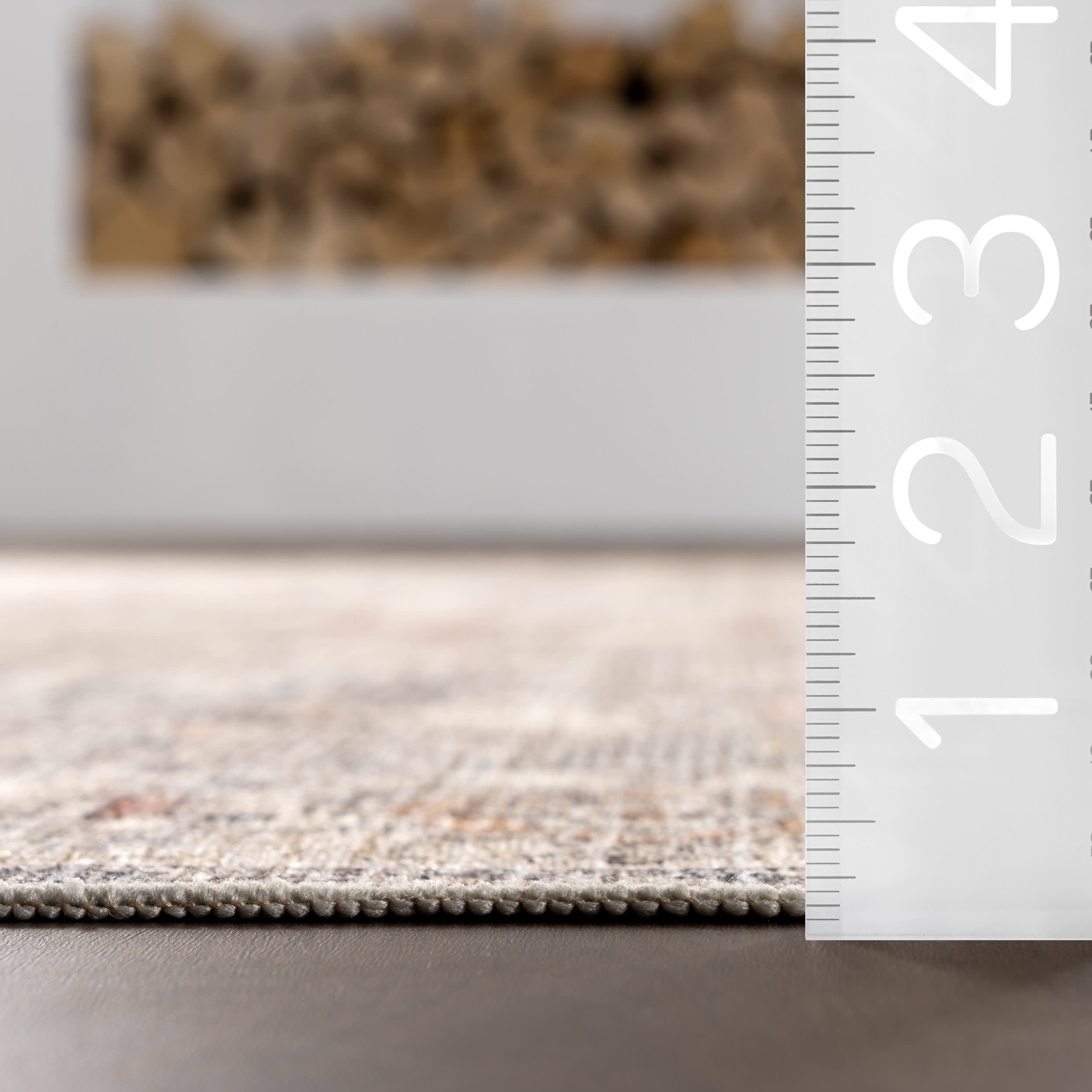Atrium Medallion Spill Proof Washable Rug - Taupe Color Non-Slip Area Rug for Living Room, Bedroom, Kitchen | Perfect for High Traffic Areas & Pet Friendly Homes
