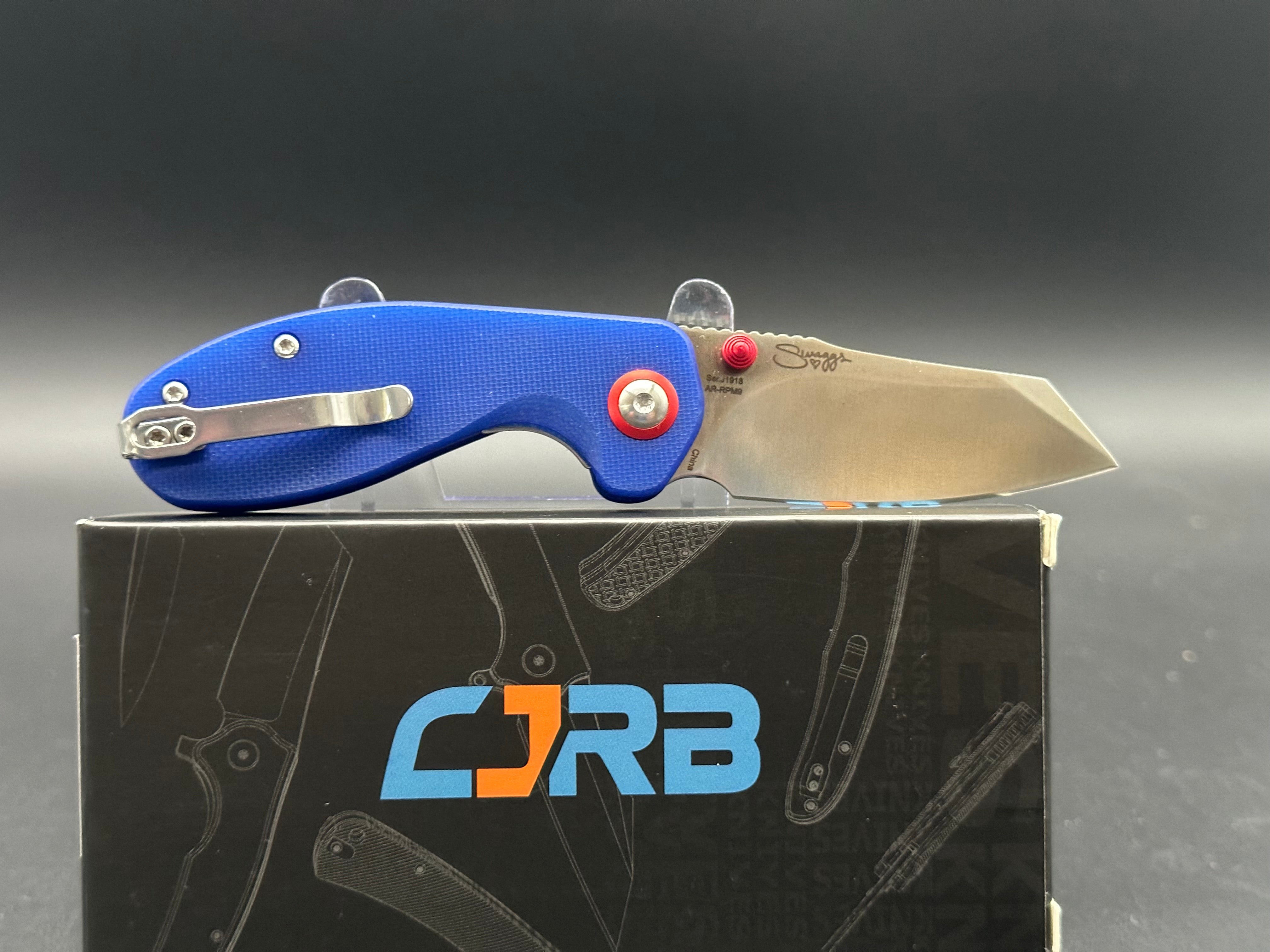 CJRB Swaggs Maileah Folding Pocket Knife - Blue G-10 Handle, Liner Lock, EDC Knife for Outdoor, Camping, Hiking & Everyday Carry
