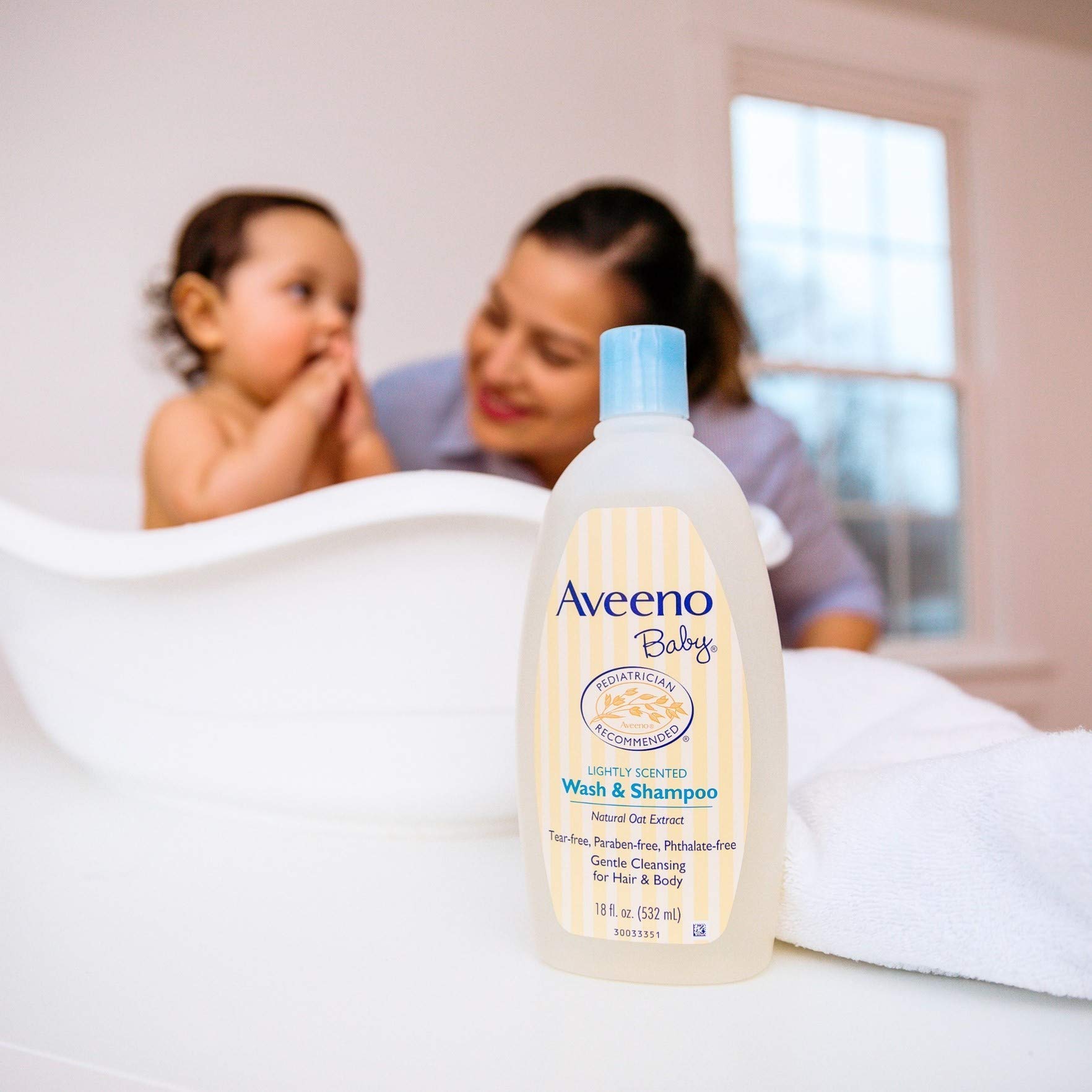 Aveeno Baby Wash & Shampoo with Oat Extract - Tear-Free 18oz Twin Pack for Sensitive Skin